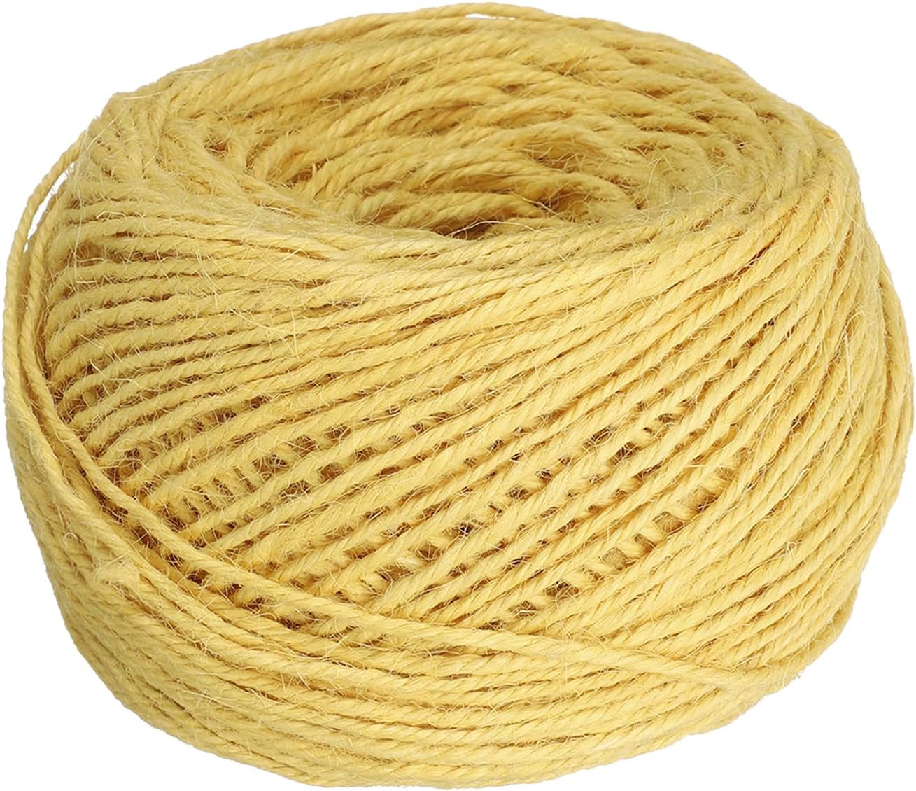 uxcell 328 Feet Natural Jute Twine String,2mm Thin Garden Twine Rope Colored Plant String Cord for DIY Art Crafts Gift Wrapping Decoration Packing Gardening Plant Hanger,Yellow