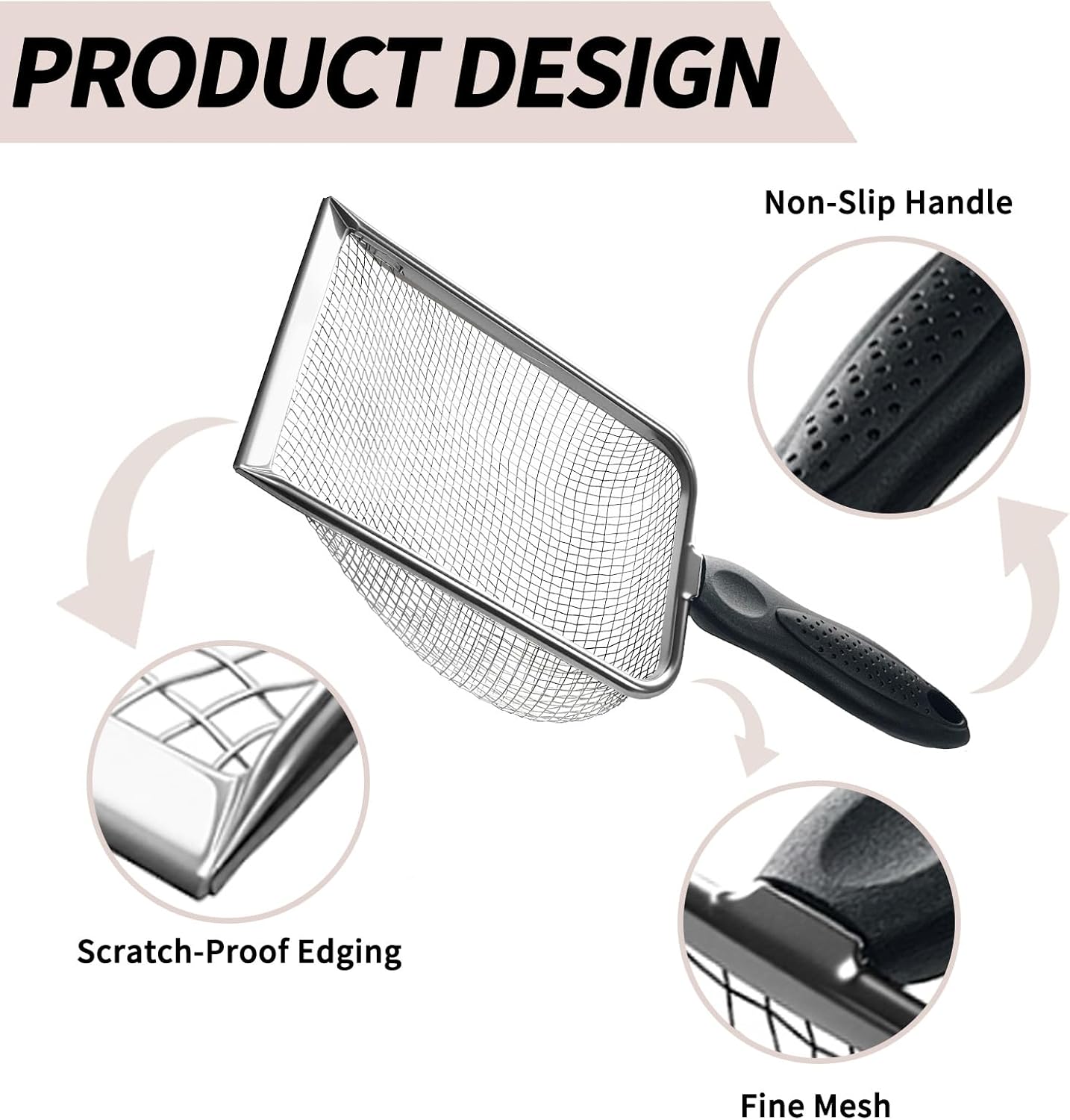 2 PCS 2-in-1 Gardening Soil Sifter Set with 2/2.8mm Mesh, Garden Sieve & Shovel Sifter Screen Potting Scoop for Sand, Dirt, Rock Compost, Stainless Steel & Ergonomic Handle