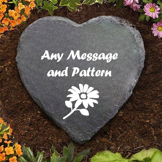 Custom Decorative Garden Stones Personalize with Any Message and Pattern, Desgin Heart Shaped Memorial Stones Welcome Stones 6x6 for Housewarming,Memorial Gifts and Special Day Gifts