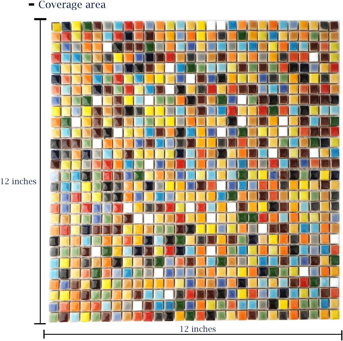 Lanyani 784 Pieces Colorful Tiny Square Ceramic Mosaic Tiles for Crafts, Glazed Porcelain Pieces Sheets for Mosaics