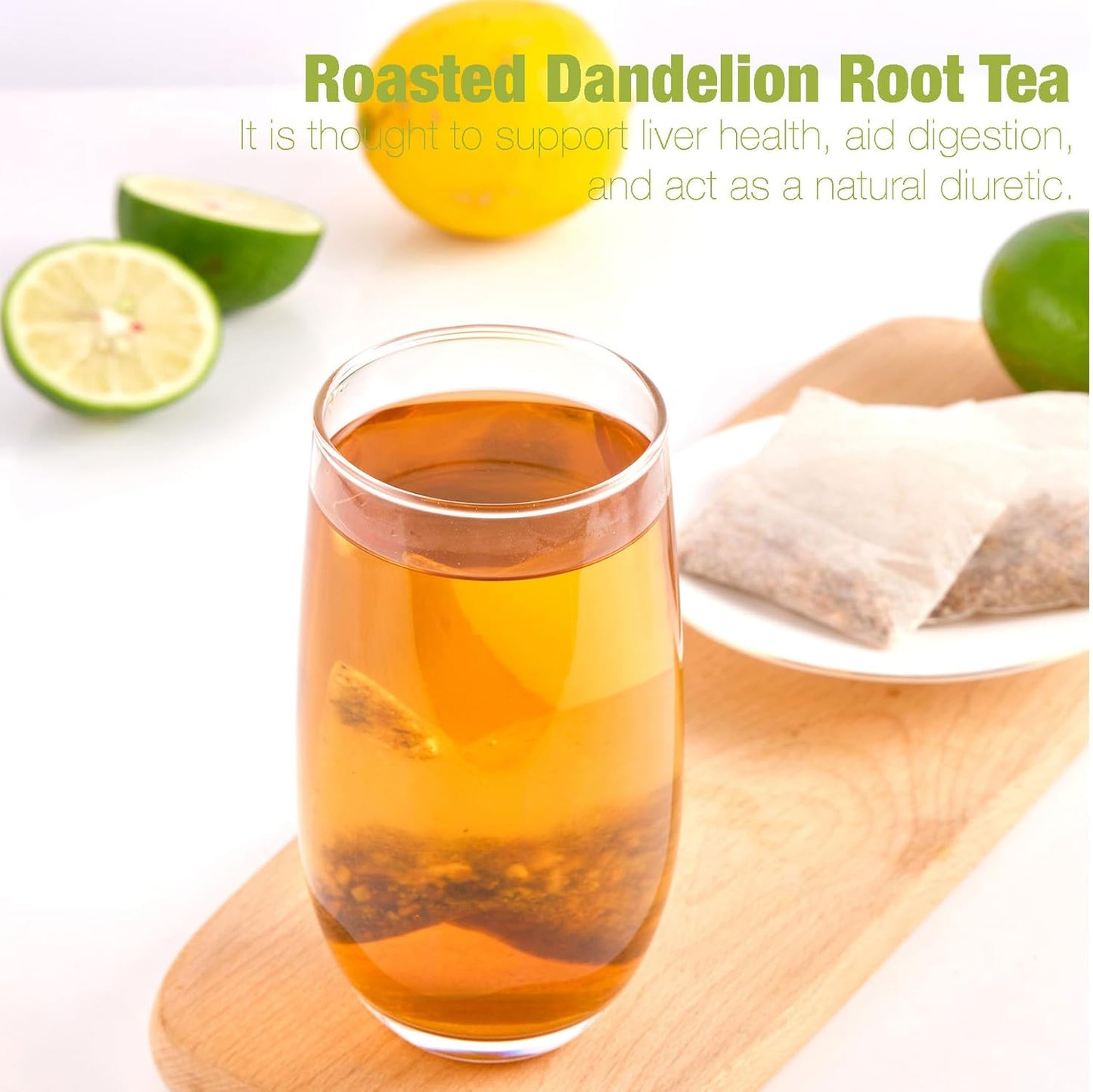 50 Bags Roasted Dandelion Root Tea Bags, 2.5/Bags, Natural Dried Dandelion Root, Health Herb Dandelion Tea Loose Leaf, Caffeine Free