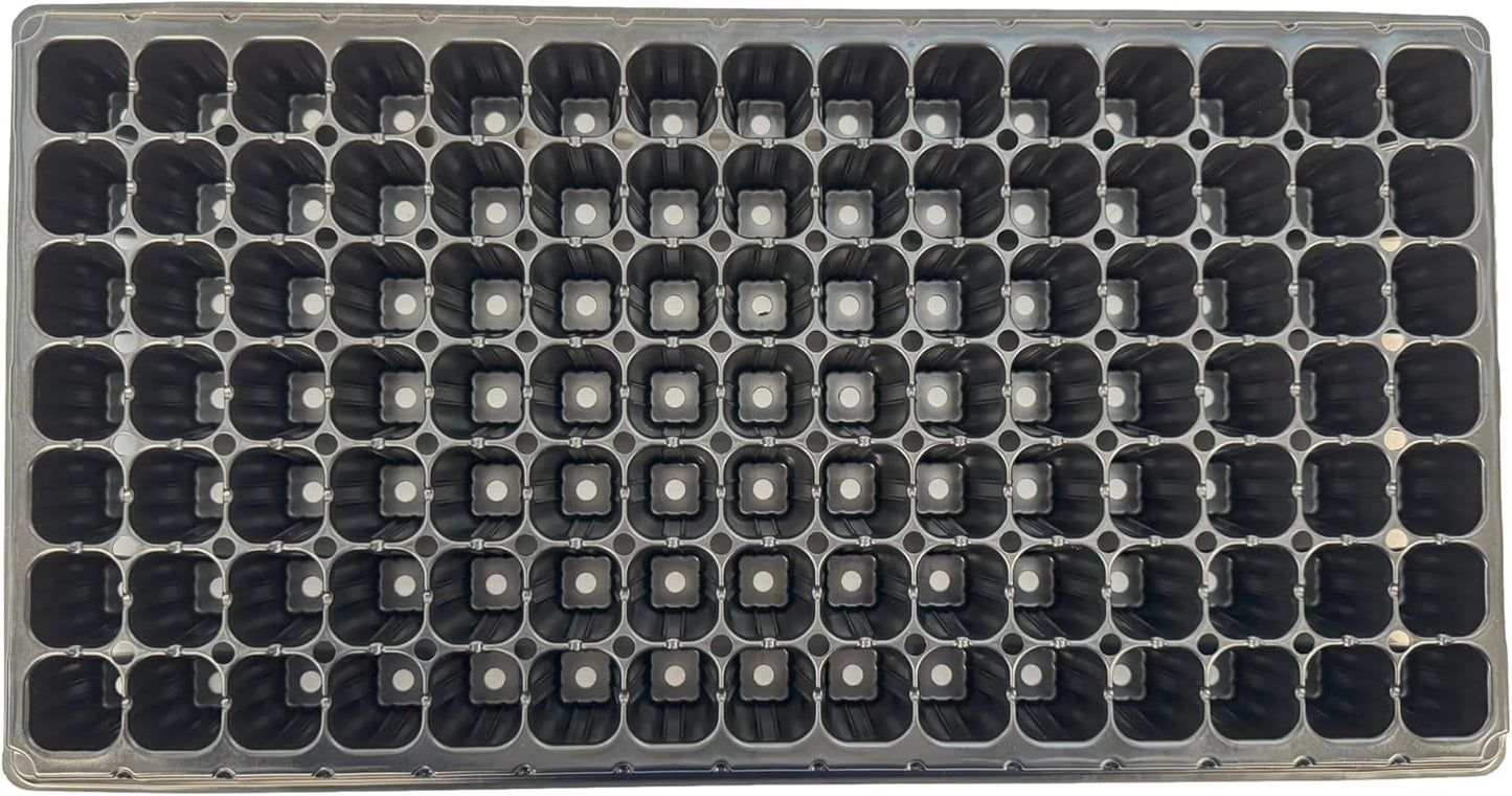 105 Cell Seedling Plastic Nursery Trays, 10 Pack, Thick Durable Germination Plug Trays, 1050 Cells Reusable Plant Propagation