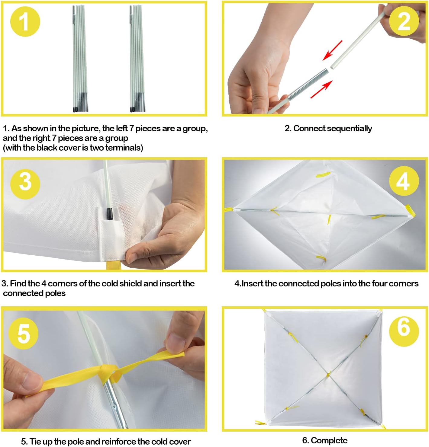 DECOHS 28 x 28 x 33 lnch Warm Plant Protection Tent- Winter Plant Covers Freeze Protection- Plant Snow & Frost Shrub Covers with Stakes Protecting Fruit Tree Potted Plants from Freezing Animals Eating