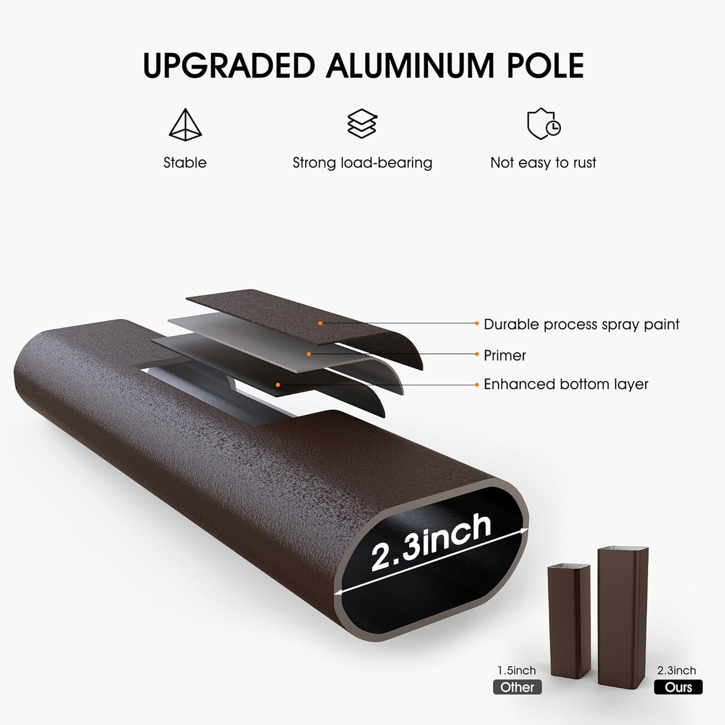 PURPLE LEAF 3-Seat Deluxe Outdoor Patio Porch Swing with Weather Resistant Steel Frame, Adjustable Tilt Canopy, Cushions and Pillow Included, Terra