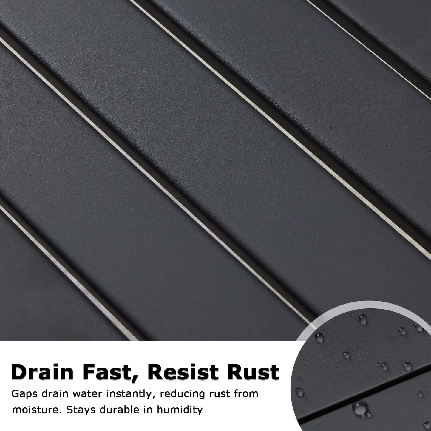 Black Outdoor Bench, Outdoor Metal Backless Bench Set of 2, 46" Patio Garden Bench for Outdoor, All Weather Outdoor Bench for Garden, Backyard, Porch, Black