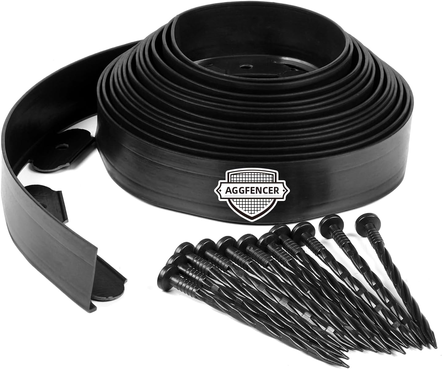 2 in x 100 Ft Garden Landscape Edging, No Dig Garden Edging Border Kit with Spikes for Flower Bed Lawn Yard Grass Black