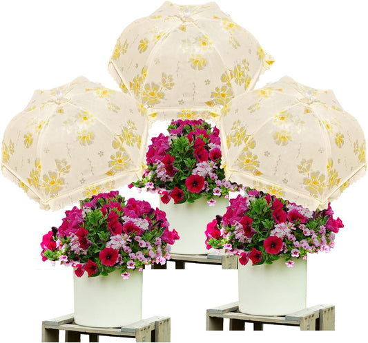 TIMSO Adjustable 3 Pack Plant Shade Umbrella for Outdoor Garden - Sun Protection Cloth & Umbrella for Plants, Potted Plants, and Garden Beds