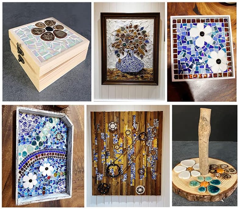 500g/1.1lb Random Color Irregular Ceramics Mosaic Tiles,DIY Making Creative Ceramic Mosaic Tiles for DIY Craft Plates Flowerpots Vases Cups Mosaic Making Supplies (Large Raindrop)