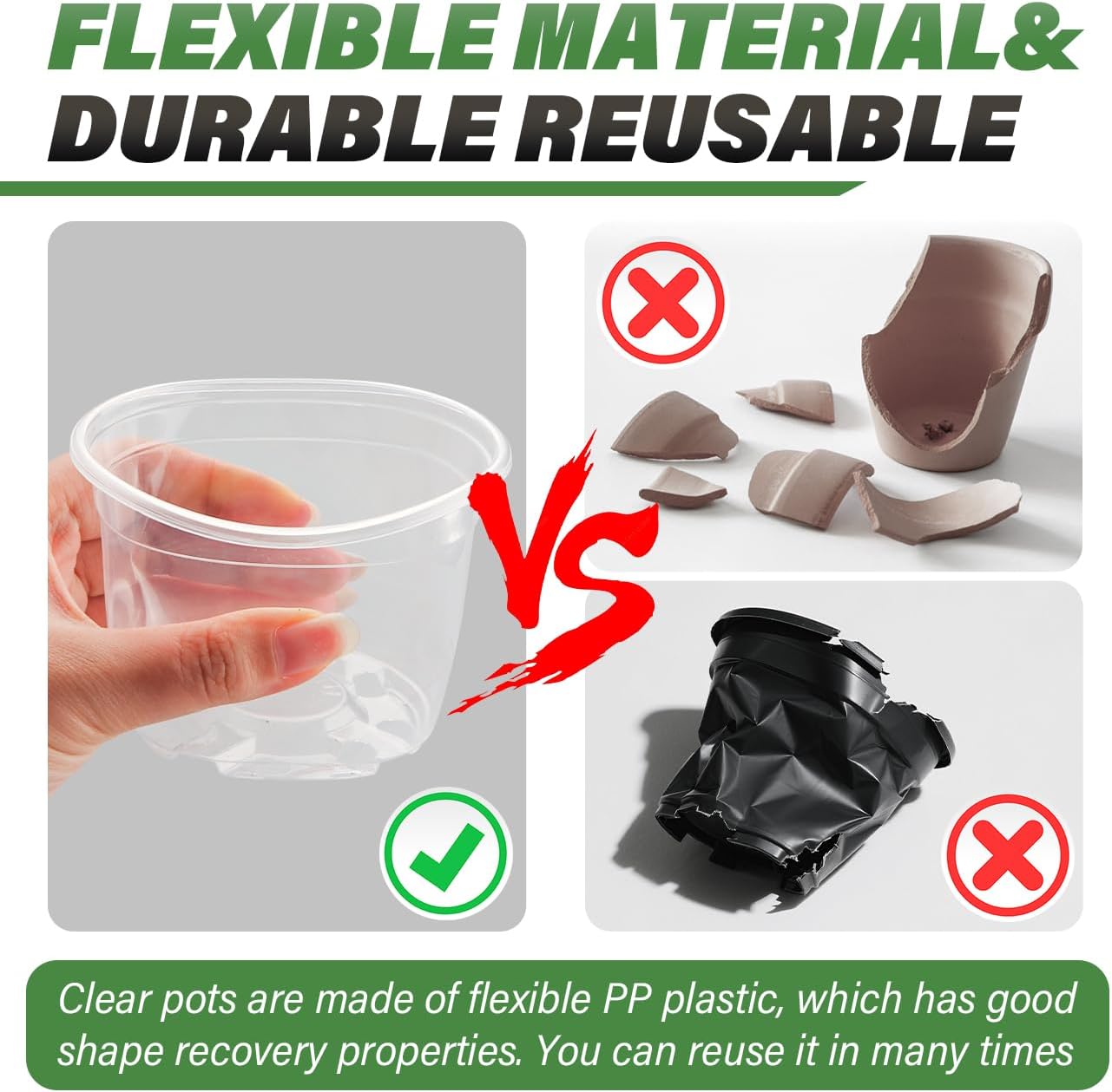 Clear Seedling pots 20 Pack 3.2 Inches Round for Seeds Starter Pots, Seeds Germination Transparent Clean Pots with Drainage Holes(Clear,20 Pcs, 3.14Inch)…