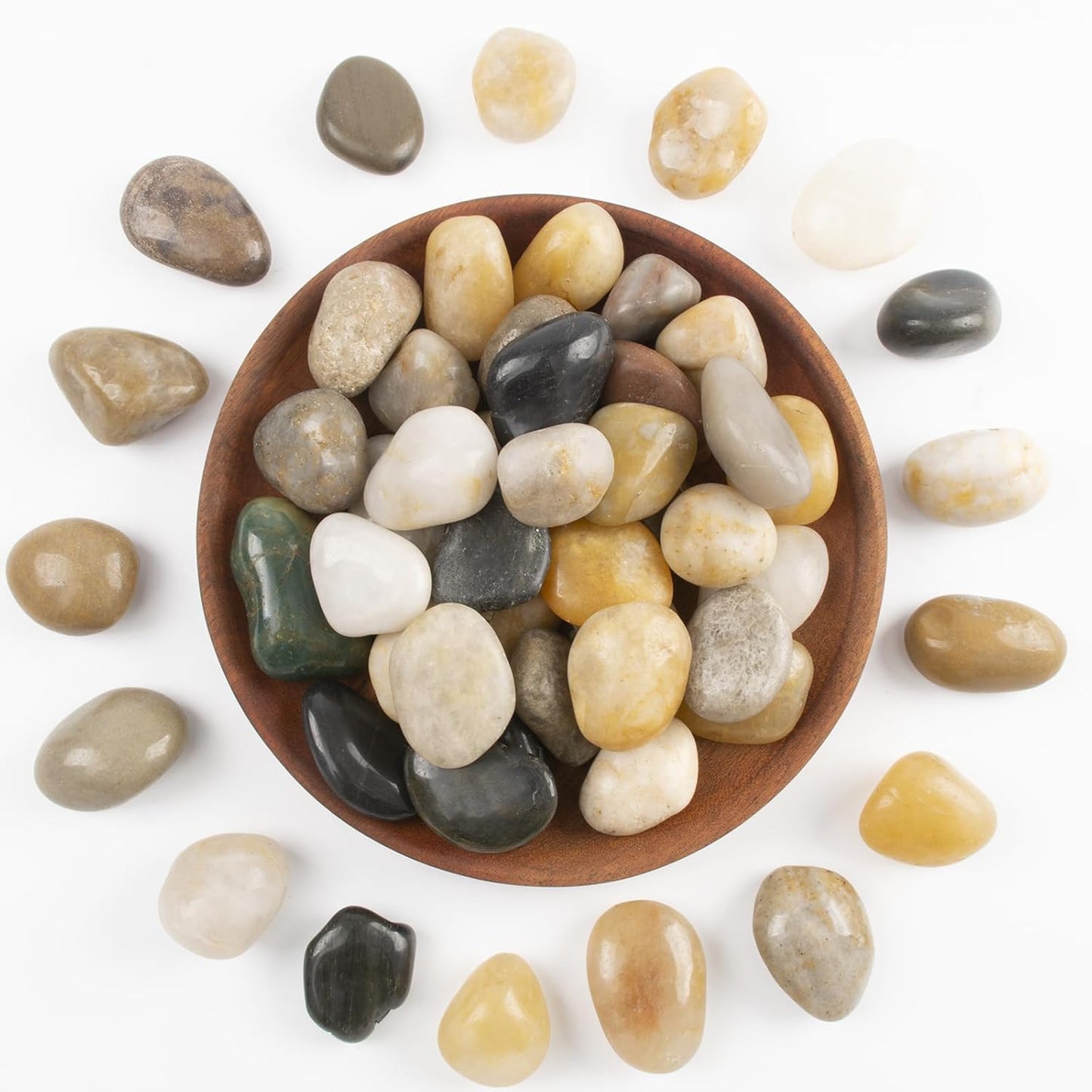 20lbs 0.5-1 Inch River Rocks, Decorative Mixed Pebbles for Garden Landscaping, Indoor Plants, Fish Tanks, Vases, and Succulents – Ideal for Home Decoration and Outdoor Gardens (Mixed, Weight: 20 LB)