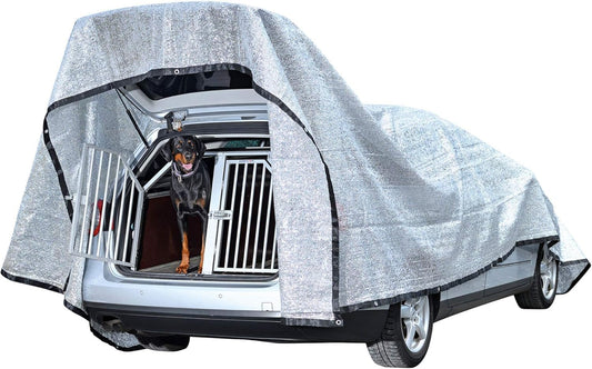 Aluminum Shade Cloth -for Car,90% Heat Reflective Tarp Sunblock Neting,Durable Mesh Tarp with Grommets,Shade Cloth for Garden,Outdoor Pergola,Chicken Coop and Dog Kennel(Silver)