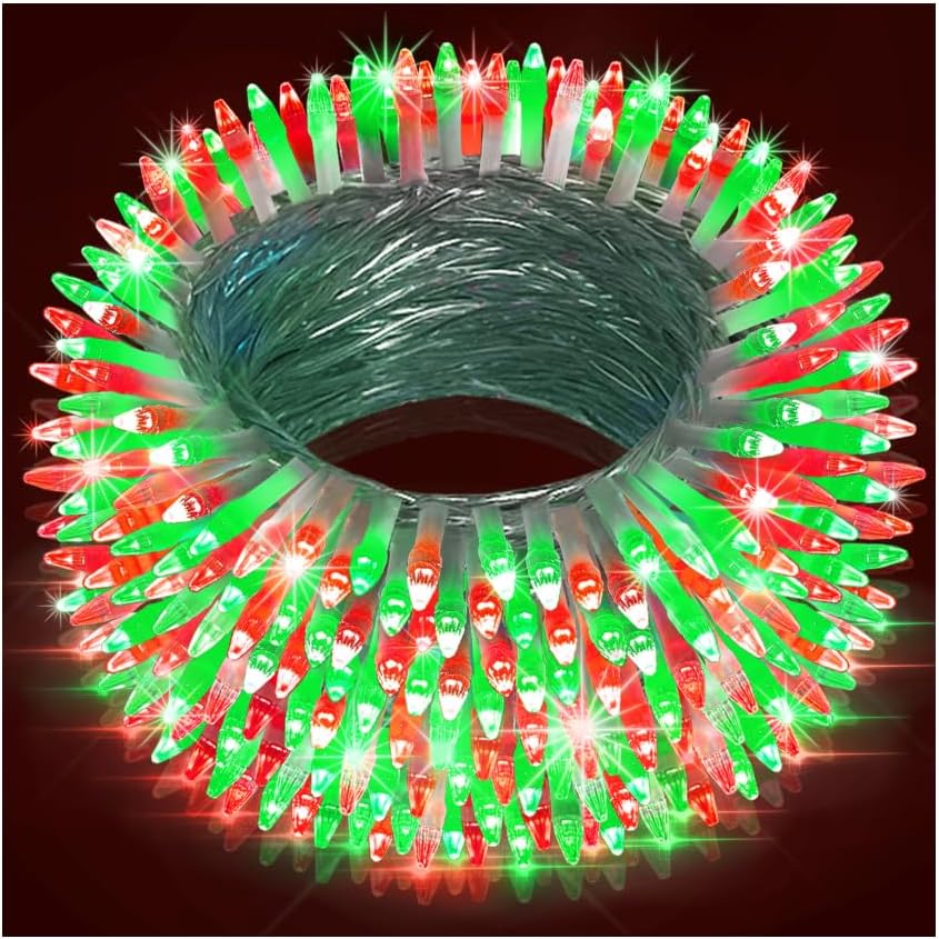 750LED Christmas Lights Outdoor Use, 240ft 12 Modes Red and Green LED String Lights with Timer Dimmable, Waterproof Christmas Tree Lights for Xmas Patio Yard Fence Balcony Garden Party Decor