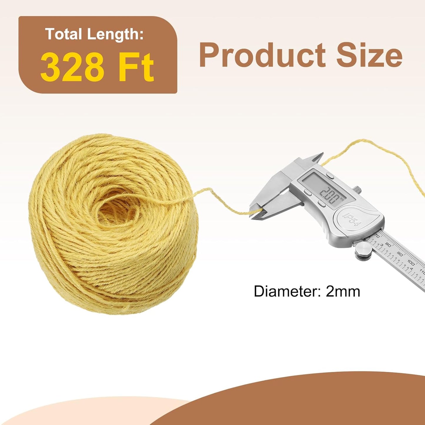 uxcell 328 Feet Natural Jute Twine String,2mm Thin Garden Twine Rope Colored Plant String Cord for DIY Art Crafts Gift Wrapping Decoration Packing Gardening Plant Hanger,Yellow