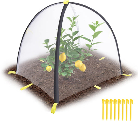 22 x 22 x 23 Inch Insect Barrier Plant Tent Cover-Bug Guard Cover with Stakes-Insect Bird Barrier Netting Mesh for Protect Vegetable Plants Fruits Flowers from Birds Animal Eating(S)
