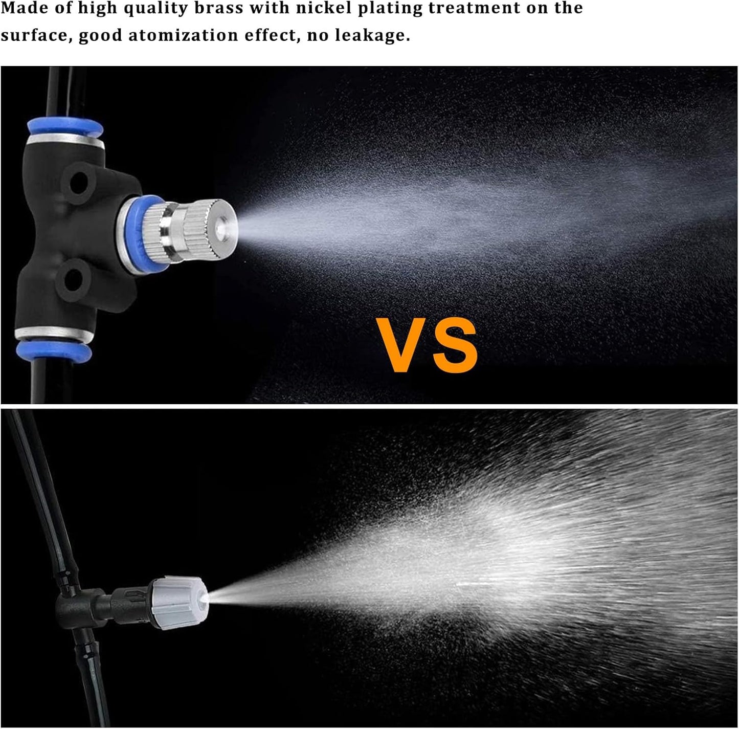 20pcs Brass Mister Nozzles, 6mm Misting Nozzles for Outdoor Cooling System, Landscaping, Air Humidification, Greenhouse Irrigation (with Filter, 0.012"/0.3mm Orifice)