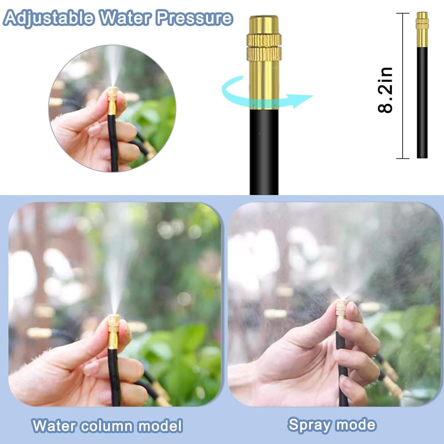 49.21Ft Drip Irrigation Kit Automatic Drip Irrigation System, 360° Bendable Garden Irrigation System, Garden Watering System Adjustable Bendable Nozzle Copper Sprayer System for Garden Yard