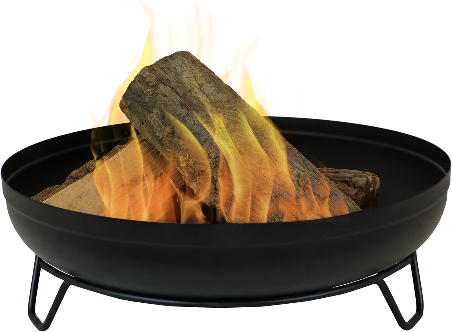 Sunnydaze 23-Inch Small Fire Pit for Patio - Outdoor Wood-Burning Fire Pit Bowl - Black