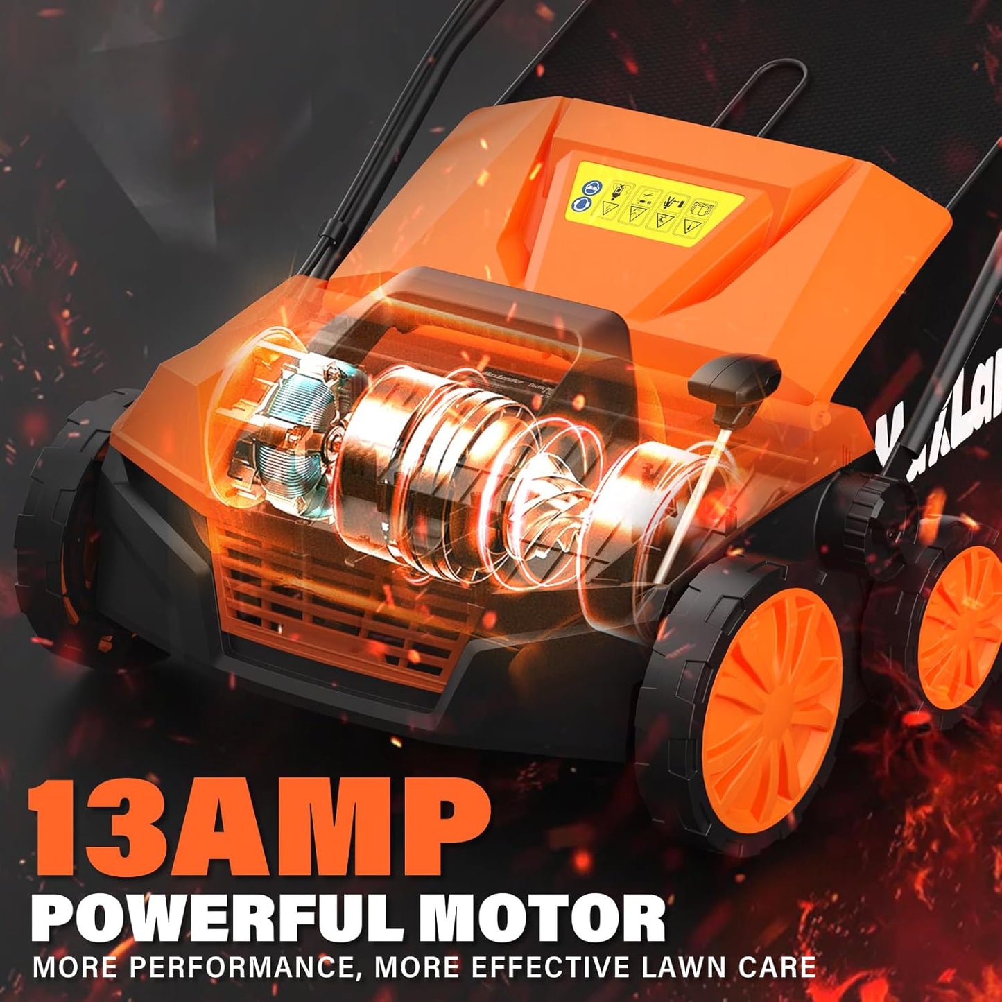 MAXLANDER 15” 13 Amp Electric Dethatcher and Scarifier, 2-in-1 Lawn Dethatcher with 5-Position Depth Adjustment, 45L Removable Collection Bag, Airboost Technology Increases Lawn Health