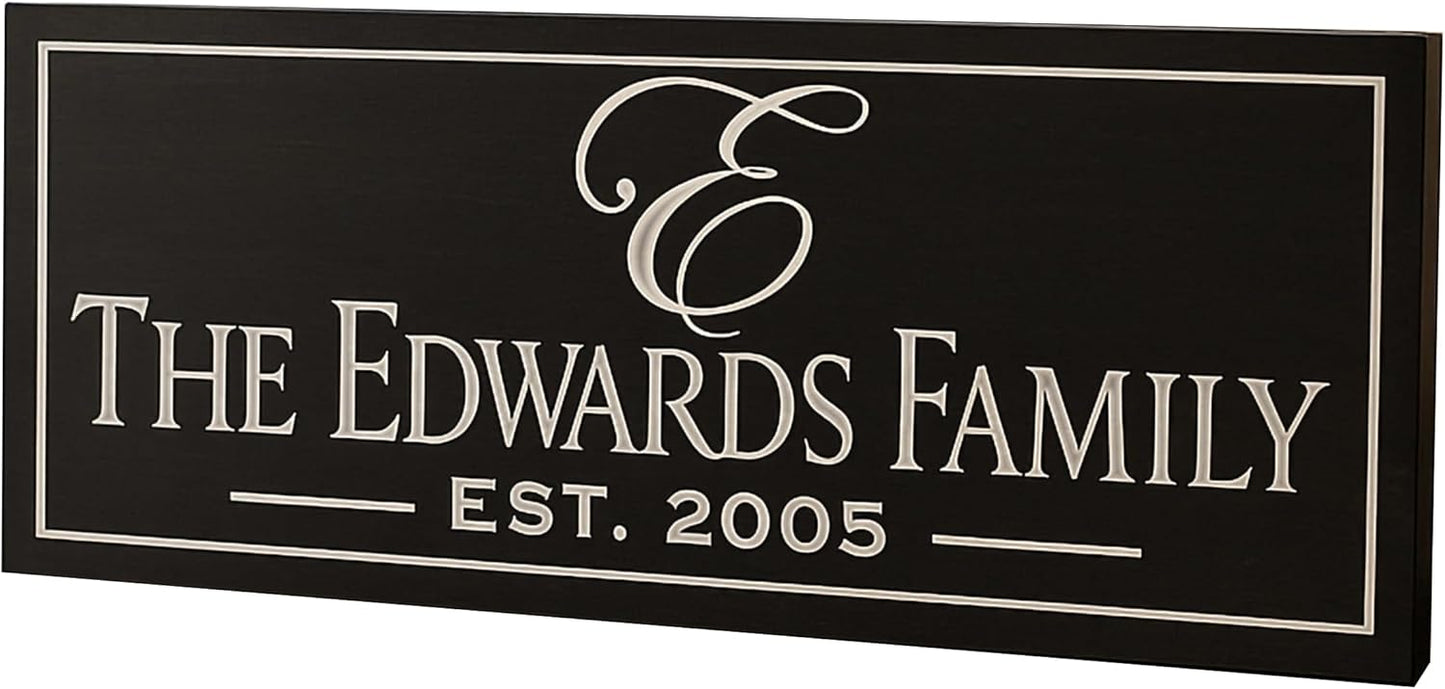 Personalized Carved Wood Family Name Sign With Established Date