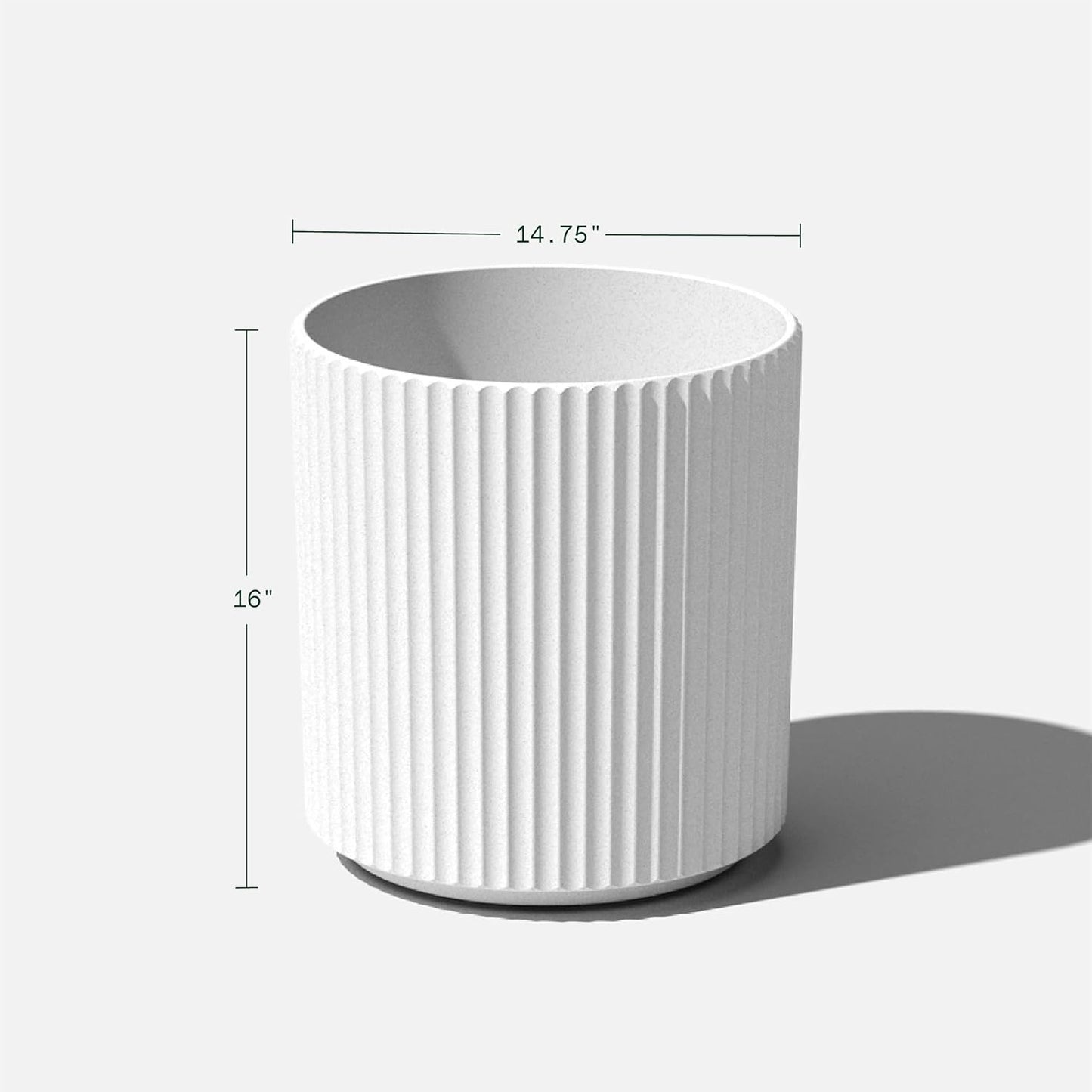 Veradek Demi Series Round Planter for Porch, Patio, Backyard | Durable Plastic-Concrete Material | Modern Décor for Tall Plants, Flowers