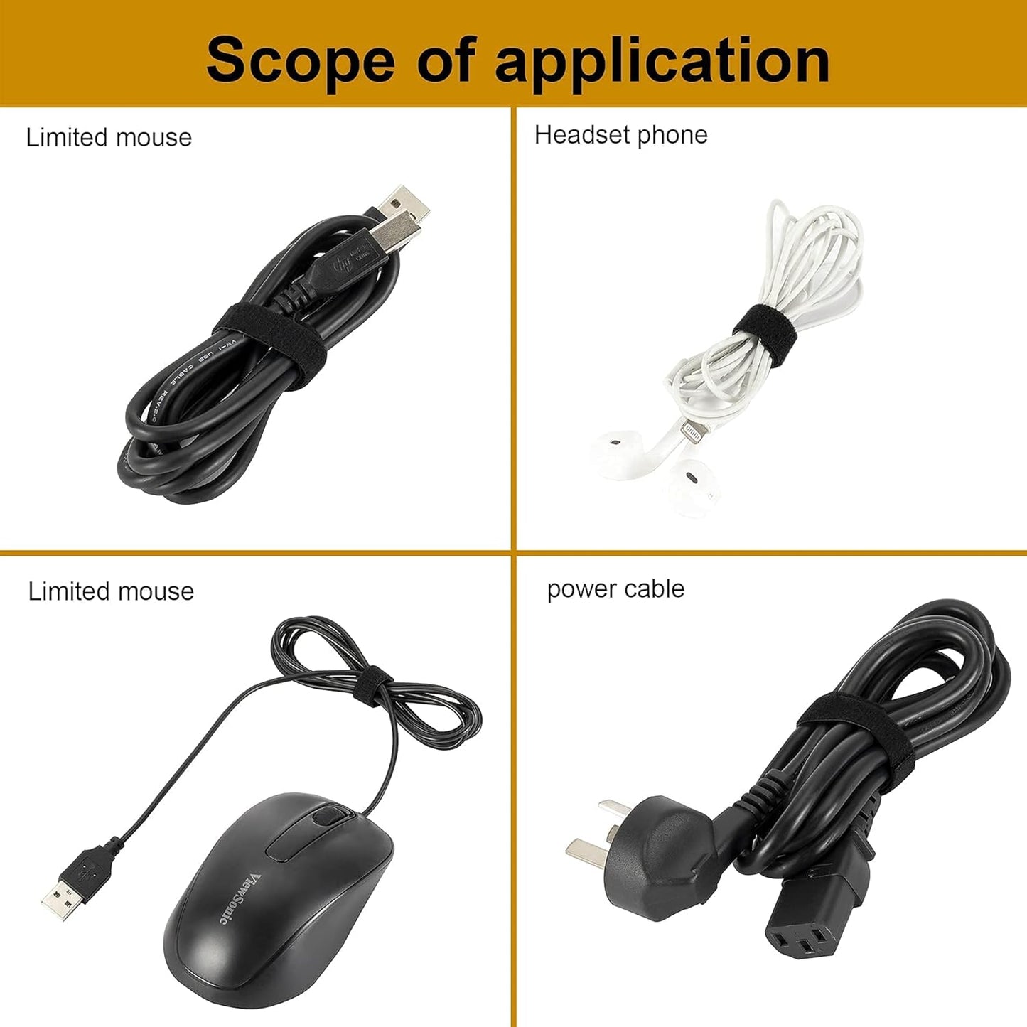 Xnakko 1cm Double Sided Hook and Loop Fastening Tape Reusable Cable Ties Nylon Fastening Tape Wire Manager for Home, Office (Black, 25Yard)