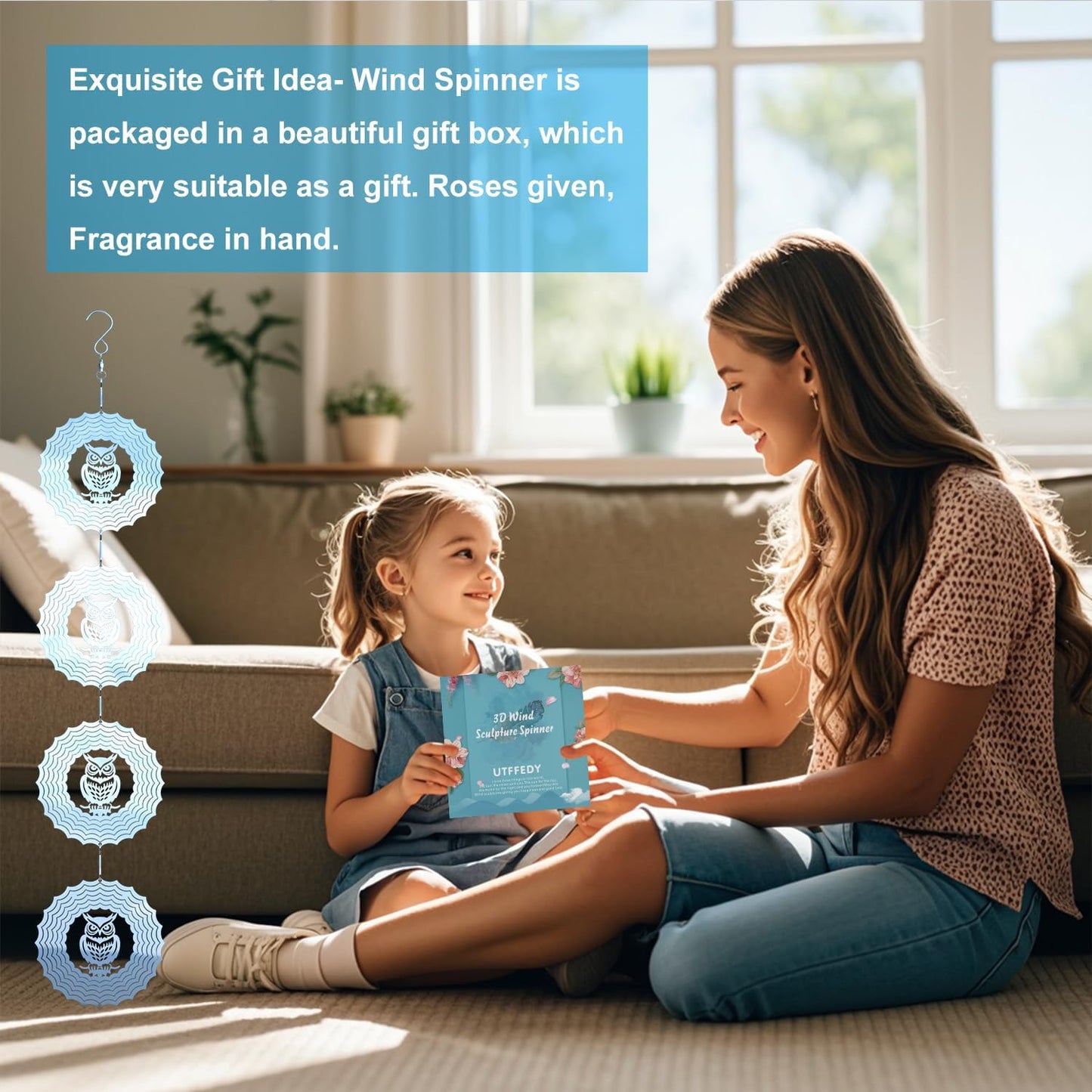 Bird Deterrents for Outside Owl Bird Scare Discs 3D Shiny Helix Wind Spinners, Reflective Bird Reflector & Stainless Steel Outdoor Garden Décor Sculpture Ornaments, Scare Birds Away from Yard Patio