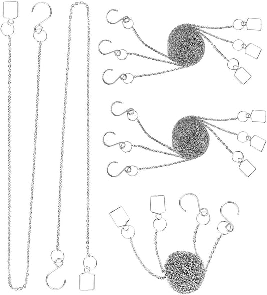 MerryNine Pendant Chains 10pcs, Metal Sun Catcher Chains for Pendant Prisms, 16 Inch Prismatic Ball Suspension Chain with Hook for Crystal Prism Decoration DIY Crystal Decoration