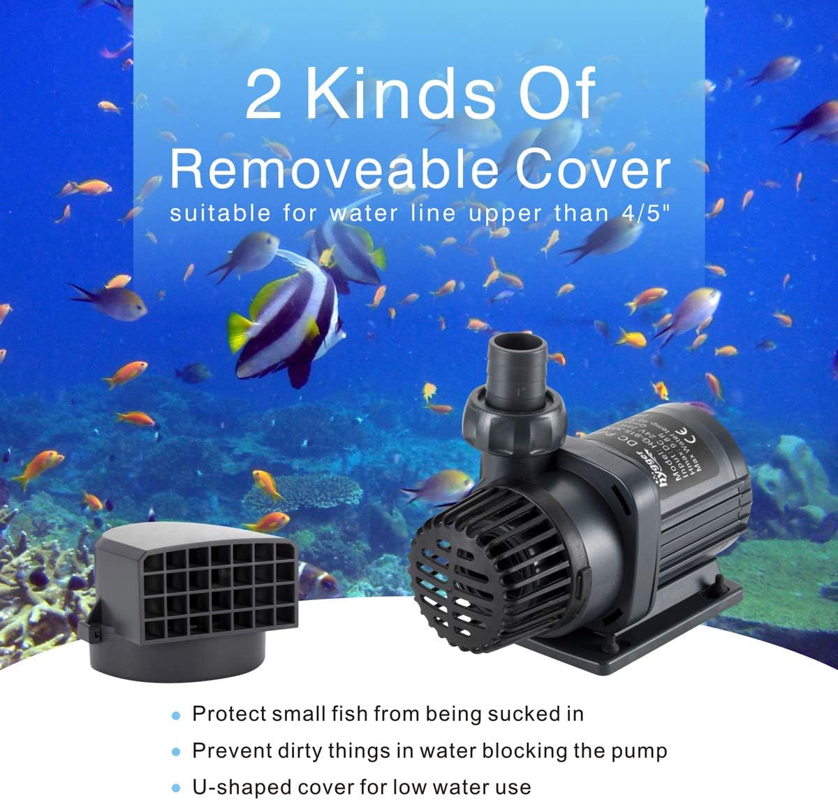 hygger 800GPH Quiet Submersible and External 24V Water Pump, with Controller (30%-100% Settings), Powerful Return Pump for Fish Tanks, Aquariums, Ponds, Fountains, Sump, Hydroponics (25W, 9.8ft)