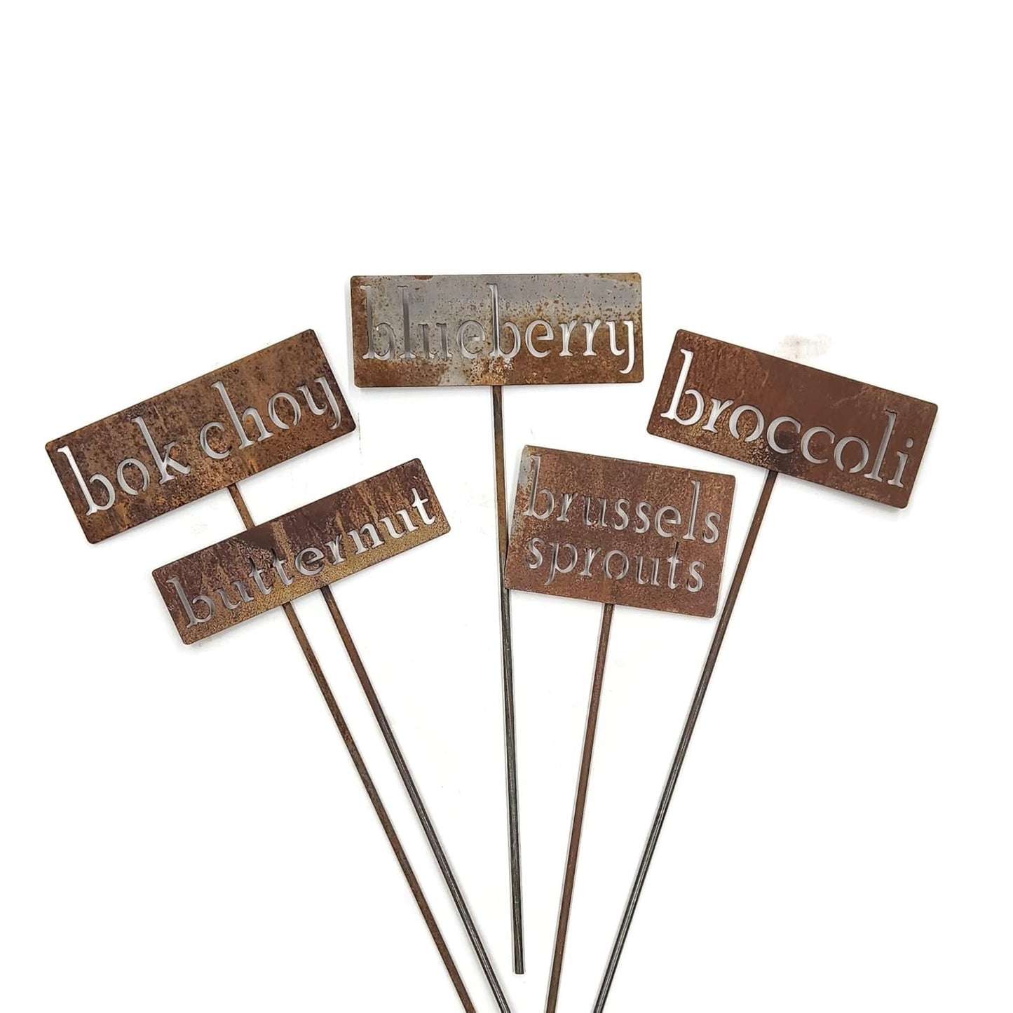 Classic Metal Garden Markers 19 Inches Tall (basil, Naturally Rusted)