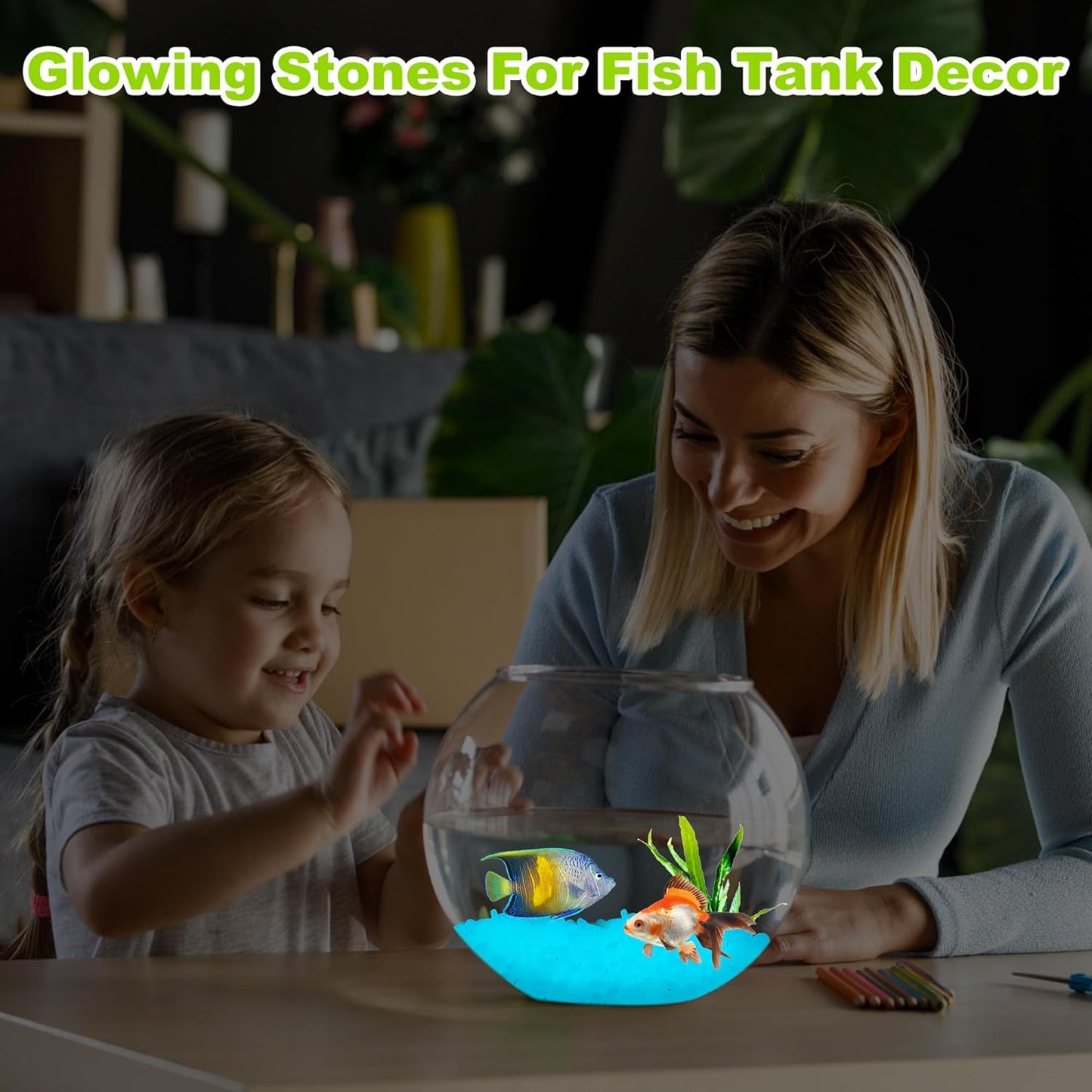 4000pcs 5-8mm White Glowing Pebbles Glow Pebbles Aquarium Rocks Glow in The Dark Decorative Stones for Walkways Driveway Yard Grass Fish Tank Plant Pots