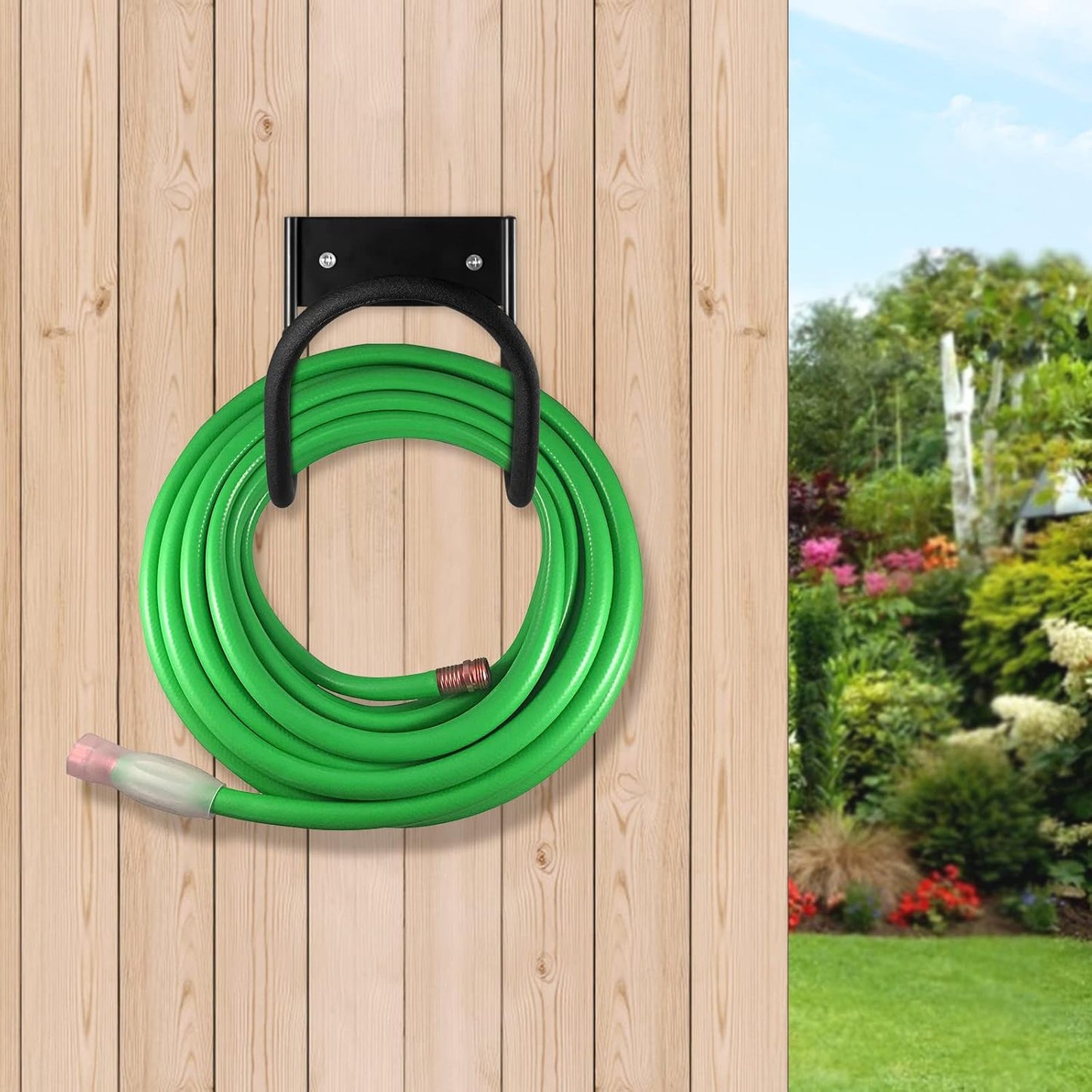 Hose Hanger, Heavy Duty Metal Hose Holder Wall Mount, Hook for Garden Hose/Expandable Hose/Hose Reel/Water Hose/Pocket Hose/Flexable Hose/Magic Hose (Hose Holder 125 Ft)