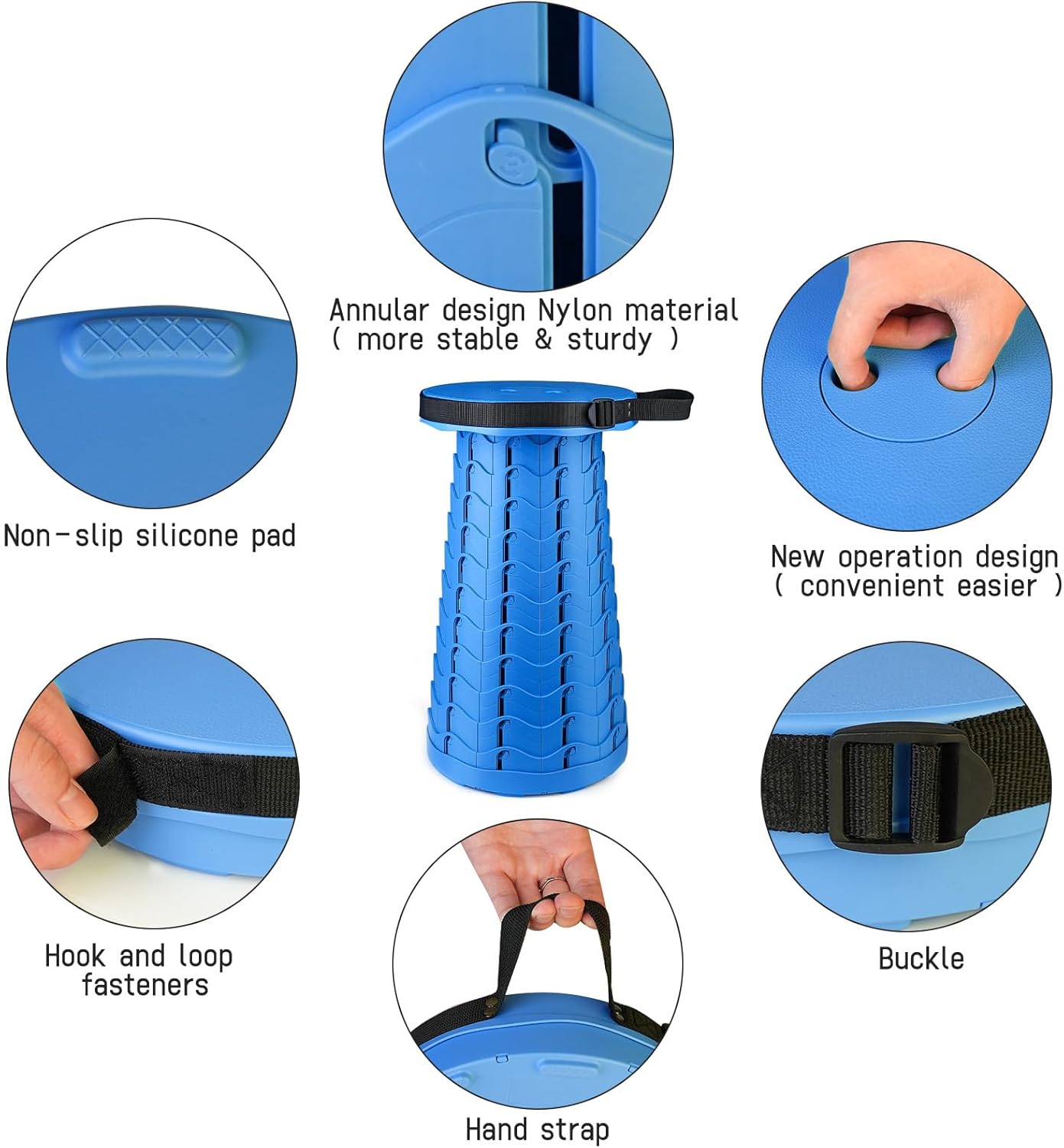 Portable & Lightweight Foldable Camping Chair for Adults, Heavy Duty Folding Stool with Adjustable Shoulder Strap, Perfect for Picnic, Beach, Backyard, and Sporting Events, Max Weight 400lbs