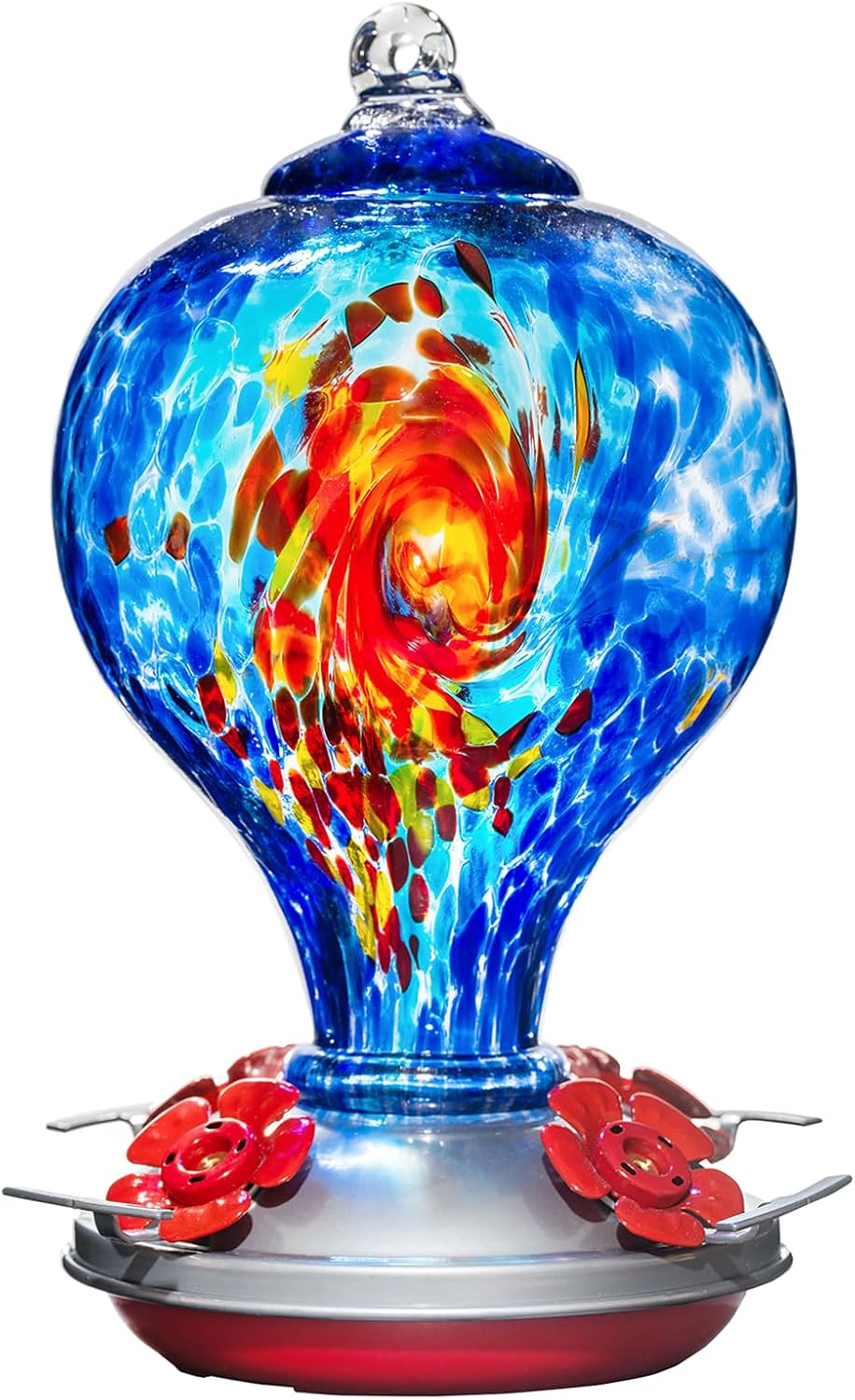 Hummingbird Feeders, 34OZ 4 Perch Ant Moat Leakproof, Garden Decor Bird Gifts (Starry Tides)