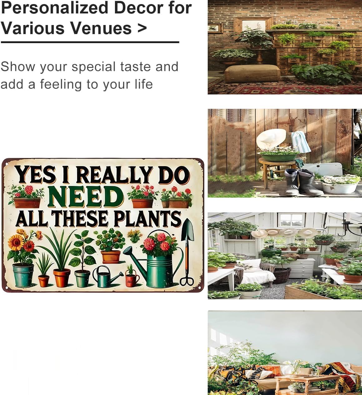 Bestylez Garden Gifts I Really Need All These Plants Vintage Gardening Signs for Home Garden Greenhouse Living Room Bedroom Yard Outdoor Decor 8X12 Inch (3362)