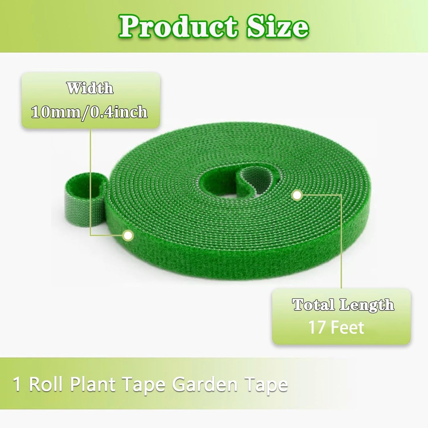 Green Garden Tie,Plant Ties for Climbing Plants,17FT Plant Supports for Effective Growing,Reusable and Adjustable,Plant Ties for Branches Flowers Tomatoes Indoor Outdoor Greenhouse