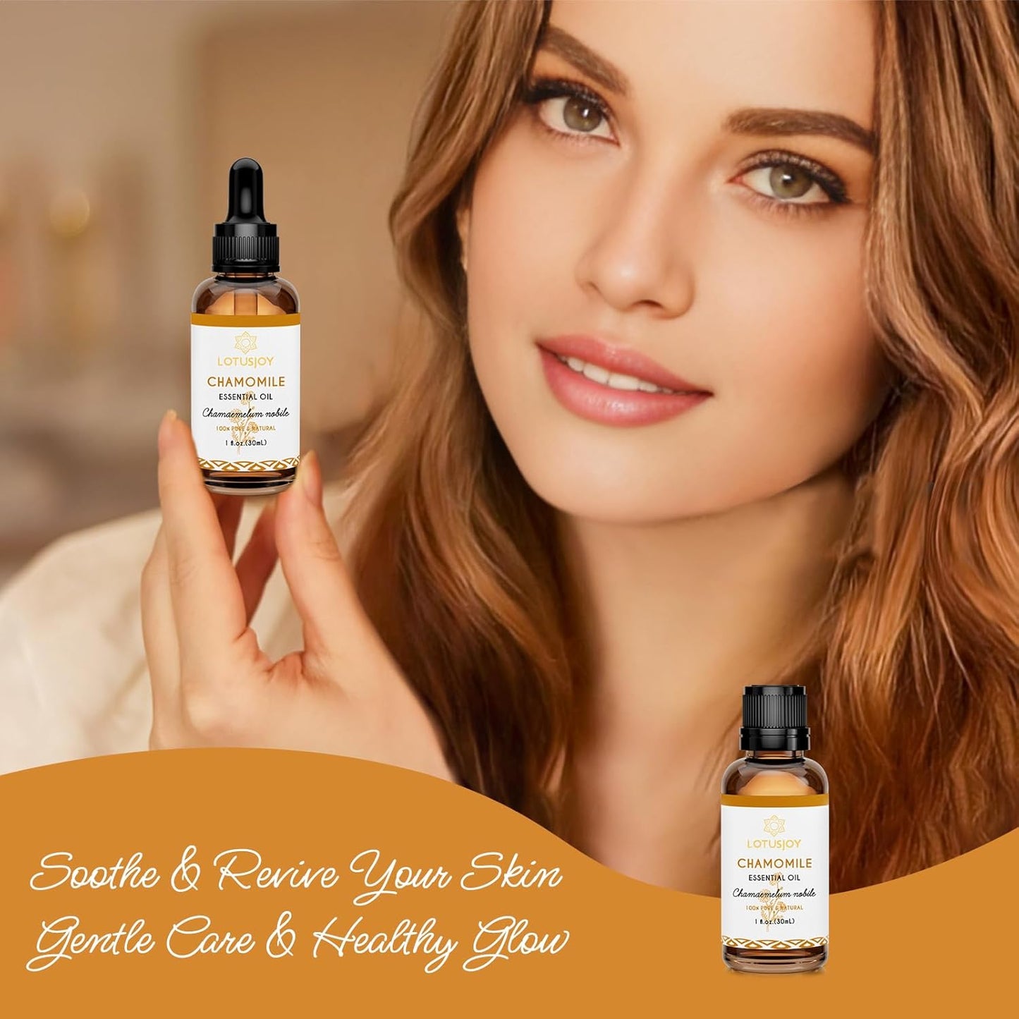 Chamomile Essential Oil, Pure Natural Chamomile Oil for Skin Body Hair Diffuser - 1 Oz