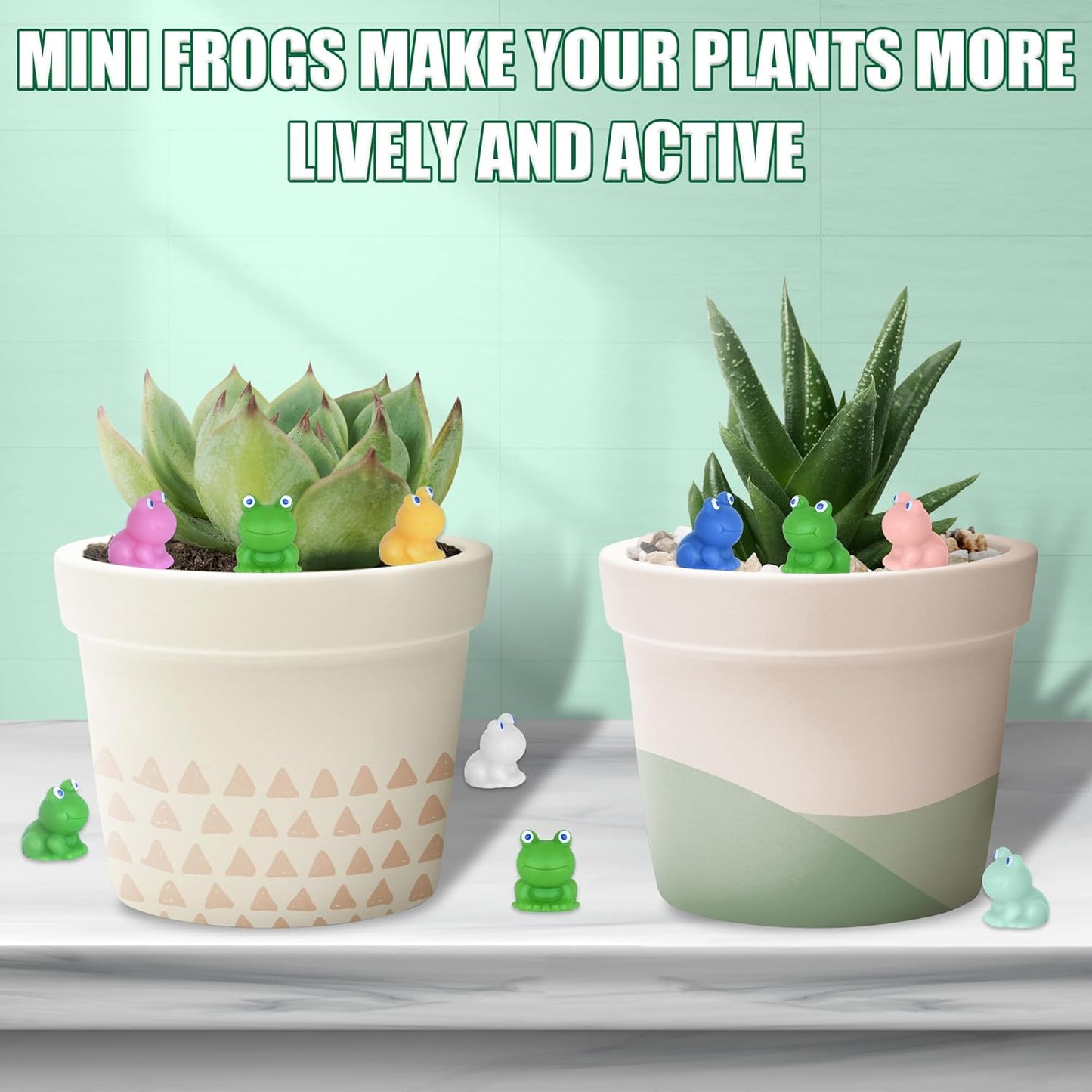 50 PCS Mini Frogs Garden Decor Tiny Plastic Frogs Miniature Resin Frog Figurines for Fairy Garden Miniature Moss Landscape Decoration (0.59 x 0.6 inches)