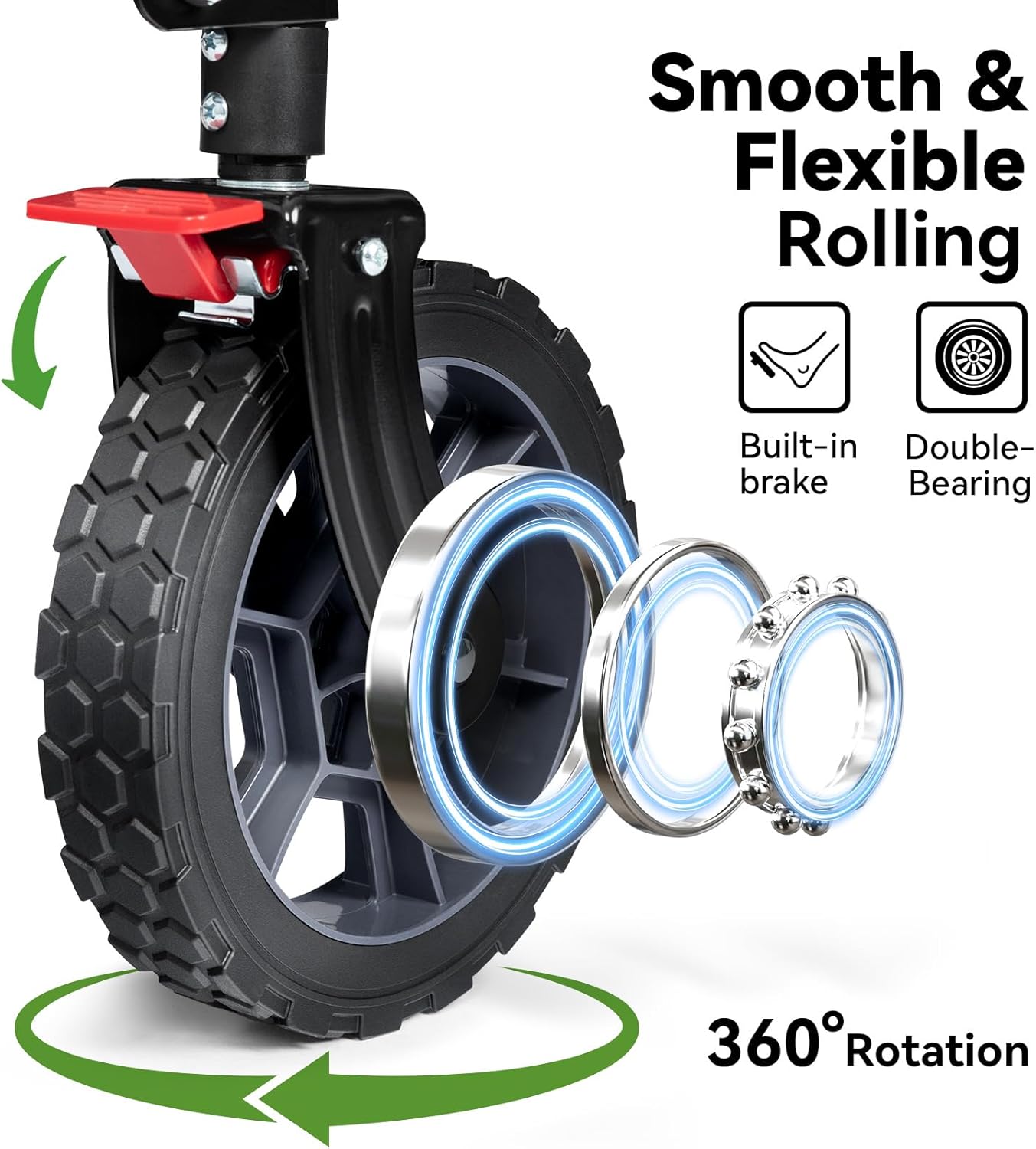 Hikenture 330lbs Collapsible Wagon Cart, Ultra-Large Wagons Carts Foldable Heavy Duty, Utility All Terrain Folding Wagon with Wheels for Groceries, Garden, Sports, Beach, Shopping, Black