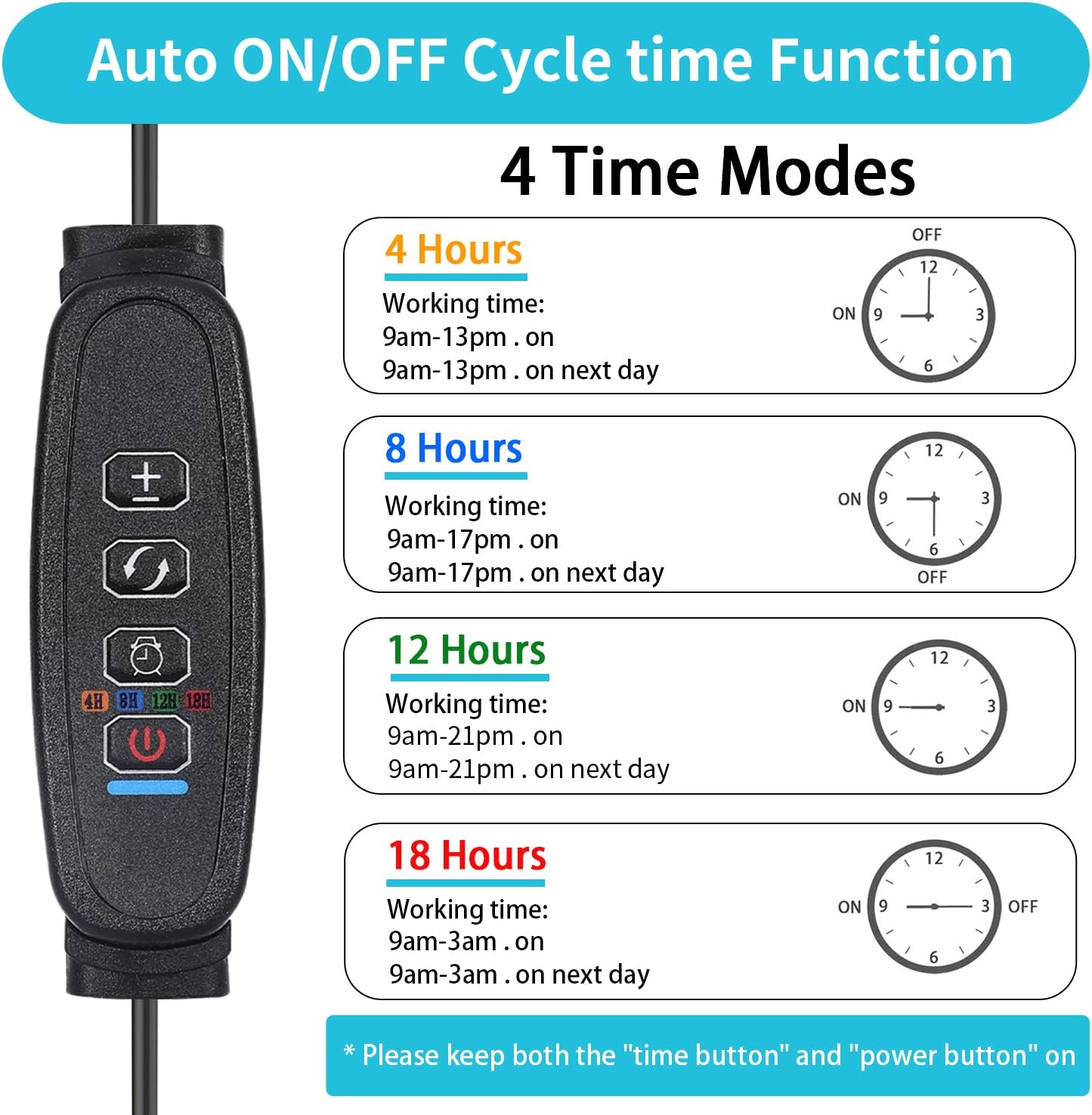 Black Clip Grow Lights for Indoor Plants, 168 Full Spectrum LEDs Clip Plant Growing Lamps with Flexible Gooseneck and 4/8/12/18H Timer, 3 Spectral Modes, 10 Dimmable Levels (4 Head 1 Pack)