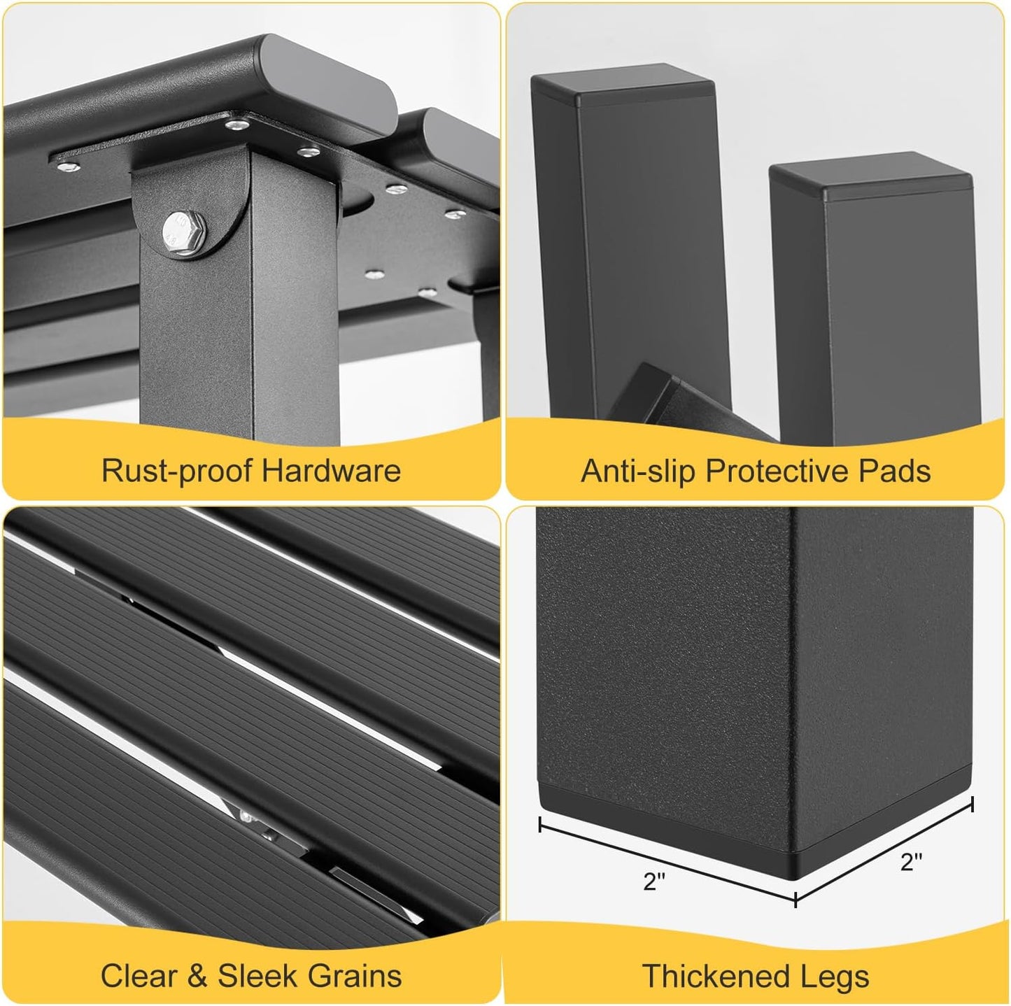 TECSPACE 2-Person Instant Folding Bench, 330 LBS Capacity Lightweight Aluminum Foldable Bench, No Assembly Required, Sets Up in 3 Seconds