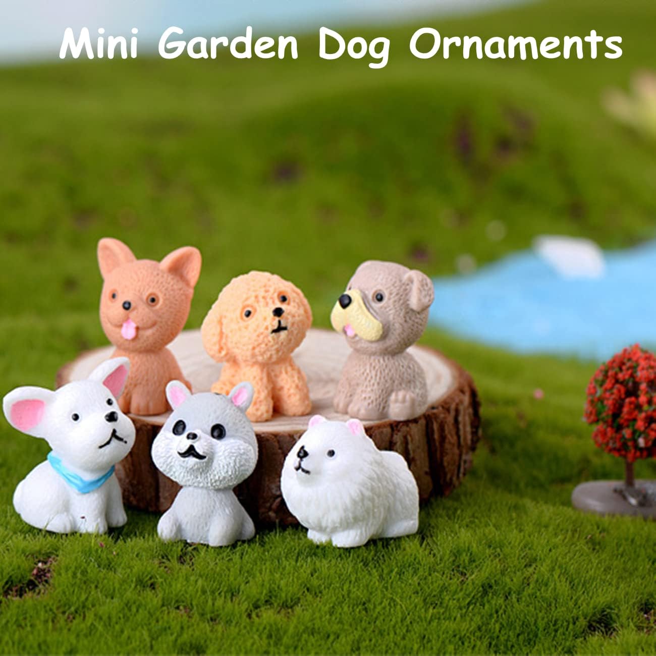 LONCESS Fairy Garden Accessories, 12 Pcs Dog Miniature Figurines, Realistic Animals Dog for Fairy Garden, Miniature Terrarium Crafts,Ornament for Home Office, Cake Toppers，Car Decor，Tabletop Decor