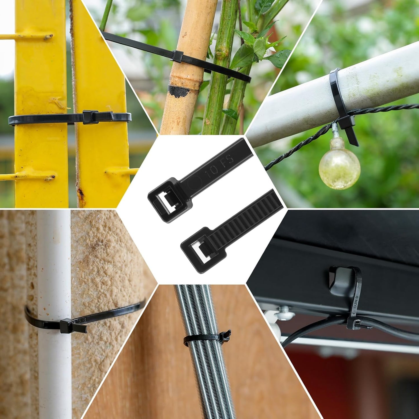 18 Inch Anti Withdrawal Zip Ties 100 LBS Tensile Strength Heavy Duty Cable Wire Ties With Self-Locking Adjustable More Durable Nylon Tie Wraps for Indoor Outdoor（100 Pack）