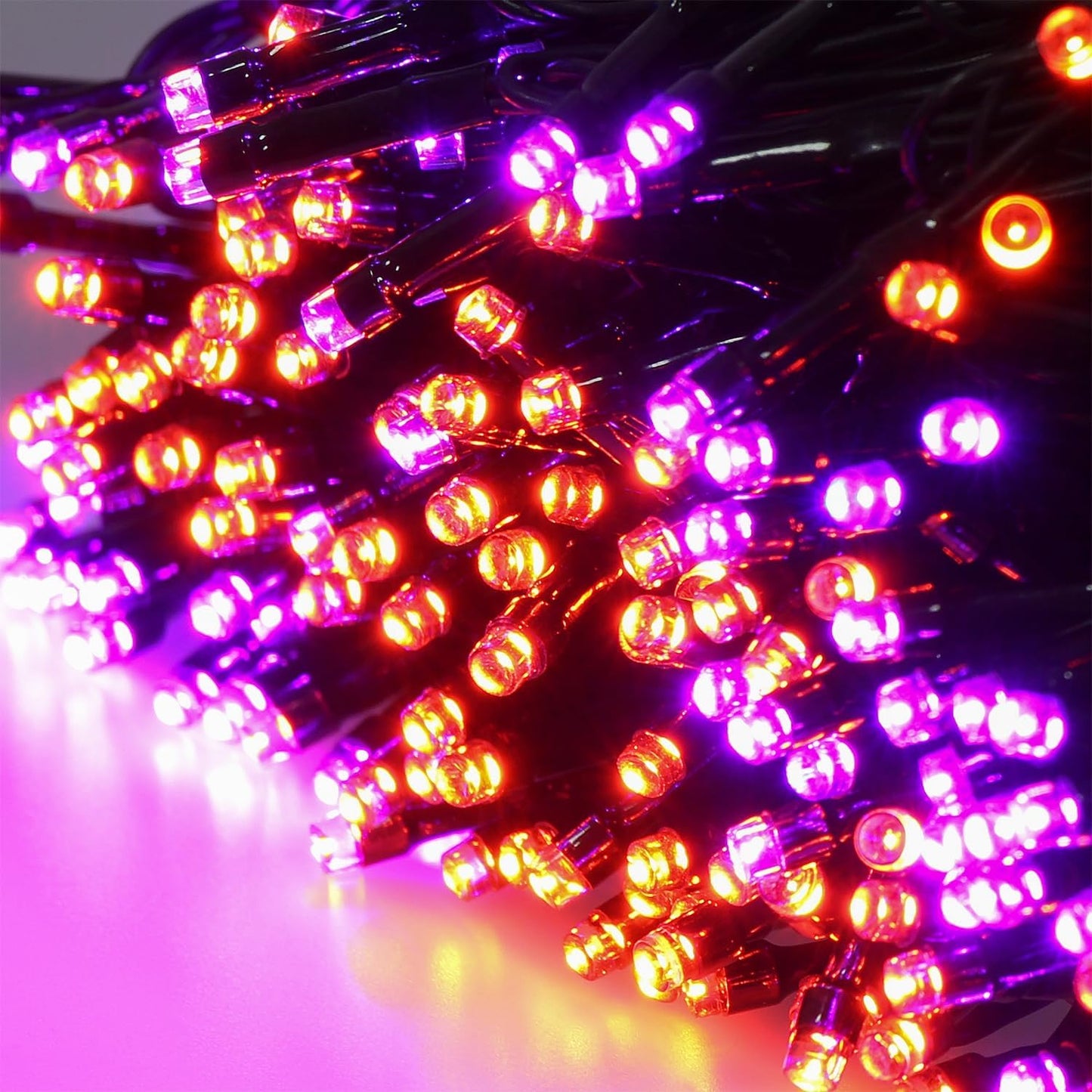 WATERGLIDE 1000 LED Halloween String Lights, 328 FT Green Wire LED Decorative Fairy Lights with Remote & 8 Modes, Waterproof for Outdoor Xmas Holiday Party Garden Wedding Home Decor, Orange & Purple