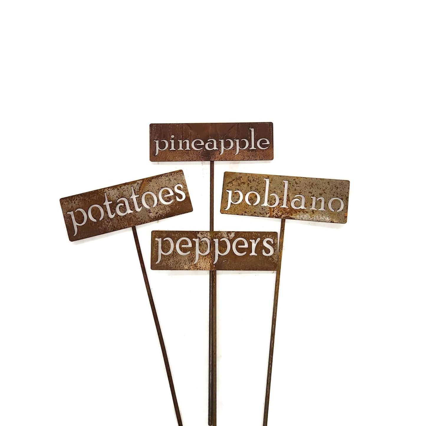 Classic Metal Garden Markers 19 Inches Tall (potatoes, Naturally Rusted)
