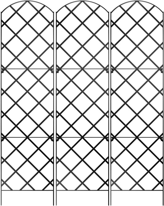 Giant Trellis, 108” high (9’ Tall) by 28” Wide Trellis with Arched top - Pack of 3 Complete trellises - by Meranti Home + Garden