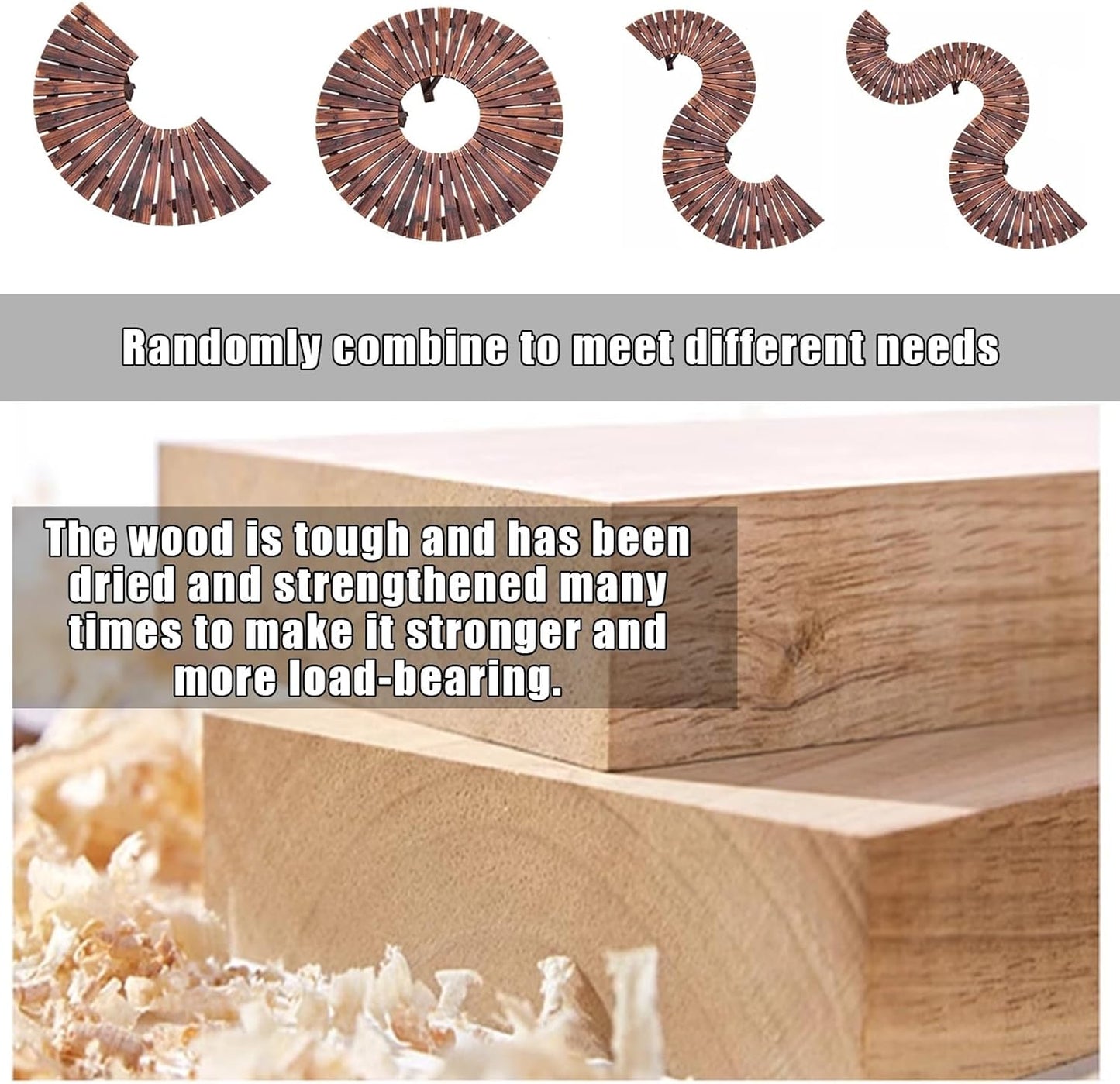 Tree Bench Wrap Around Tree Bench - Wooden Curved Benches Outdoor Strong Bearing Capacity 660Lbs, Outdoor Furniture for Garden Natural Park Courtyard(Color:Brown,Size:Half Round)