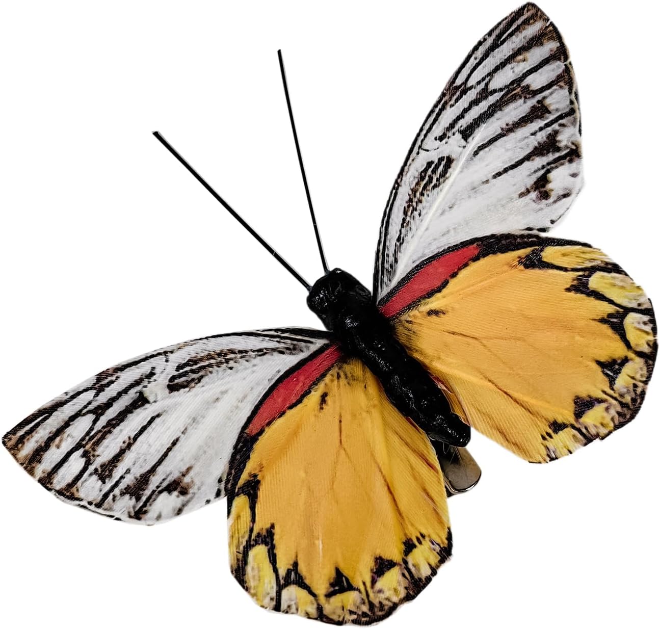 Cartanfill- Artificial Feather Simulation Butterfly Party Decoration Set, a Set of 12 Pieces with Clips, Used for Home Decoration in 12 Colors.… (D Clip)