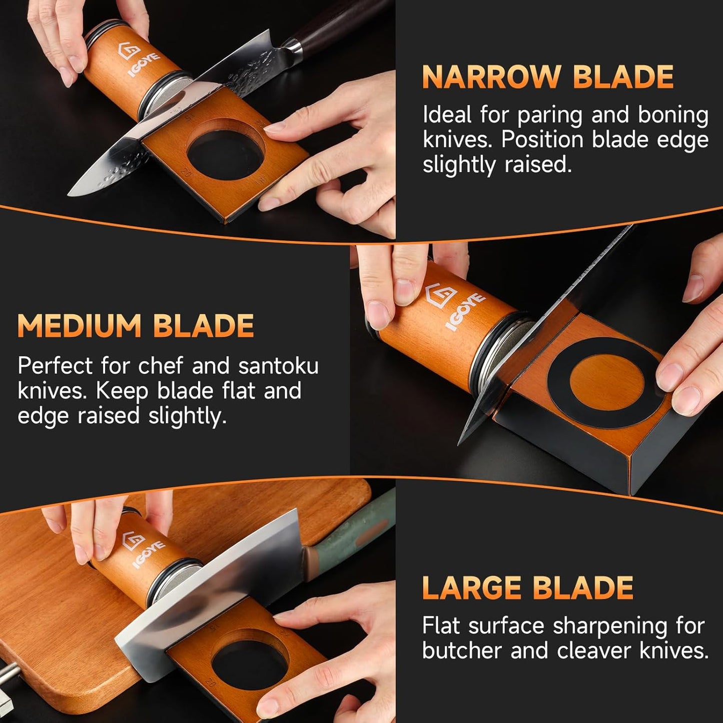 Rolling Knife Sharpener Tool Kit, Multi-Angle Diamond Roller Knife Sharpener for Kitchen Knives, Four Angles Offers 15&18& 20&22 Degree Sharpening, 4 Angle, Kitchen Gadgets & Gift