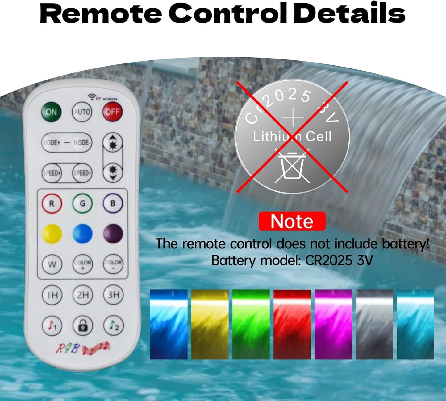 Waterfall Spillway Stainless Steel Pond Waterfalls with Color Changing LED Light, Outdoor Pool Fountain Water Feature Kit for Garden Patio Swimming Pool Koi Ponds Decor-24"x8"x4"