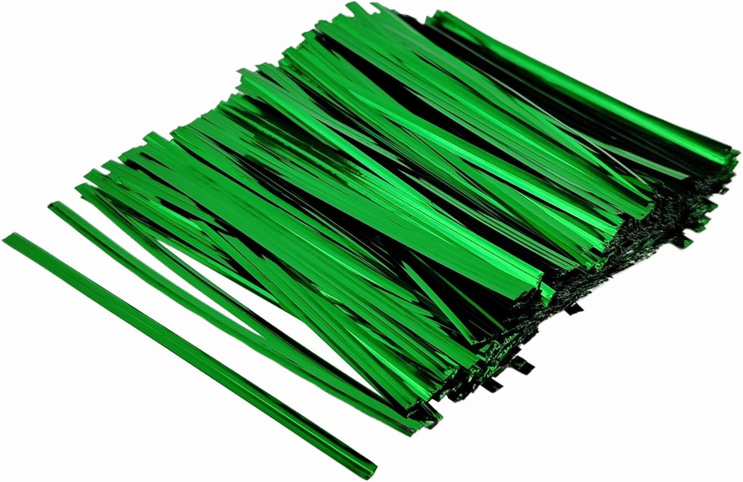 400 Pcs Metal Twist Ties 4 Inches Twist Straps for Bread Bags Candy Bags Snack Bags Halloween Party Cake Favor (Green)